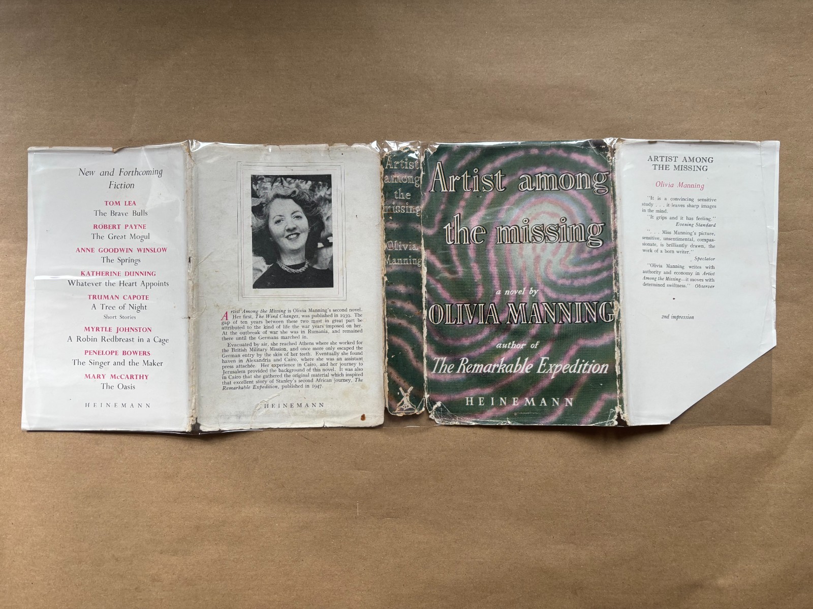 Olivia Manning Artist Among the Missing SIGNED 1950 first edition 1st/2nd Levant