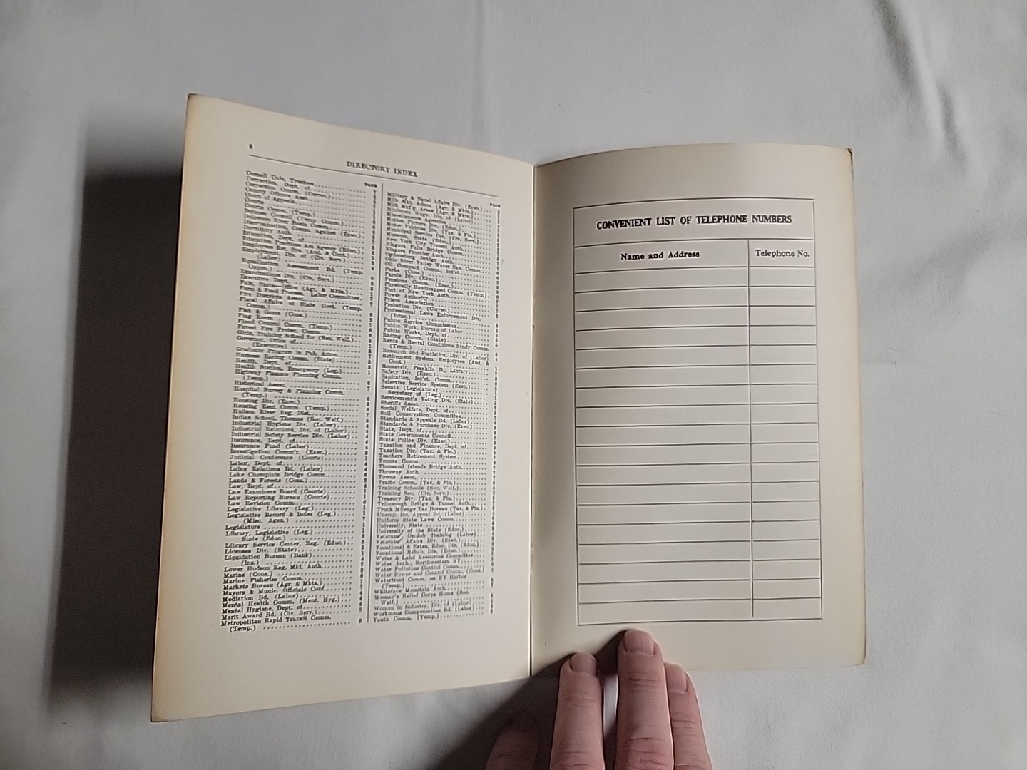 1955 Supplement Of The NY Red Book, State Directory Addresses And Phone Pamphlet