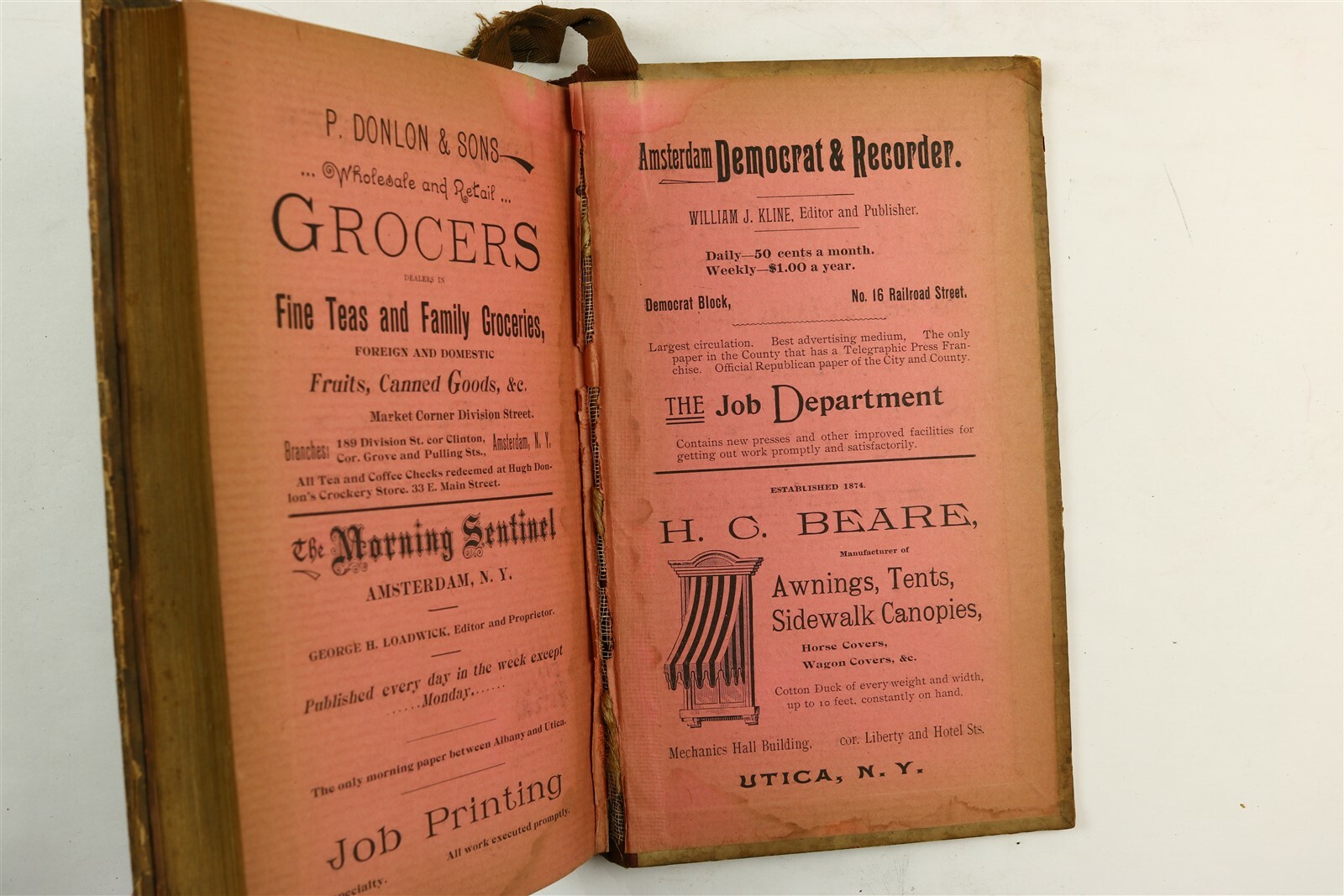 Amsterdam, NY (Montgomery County, New York) City Directory 1894 1800’s Book