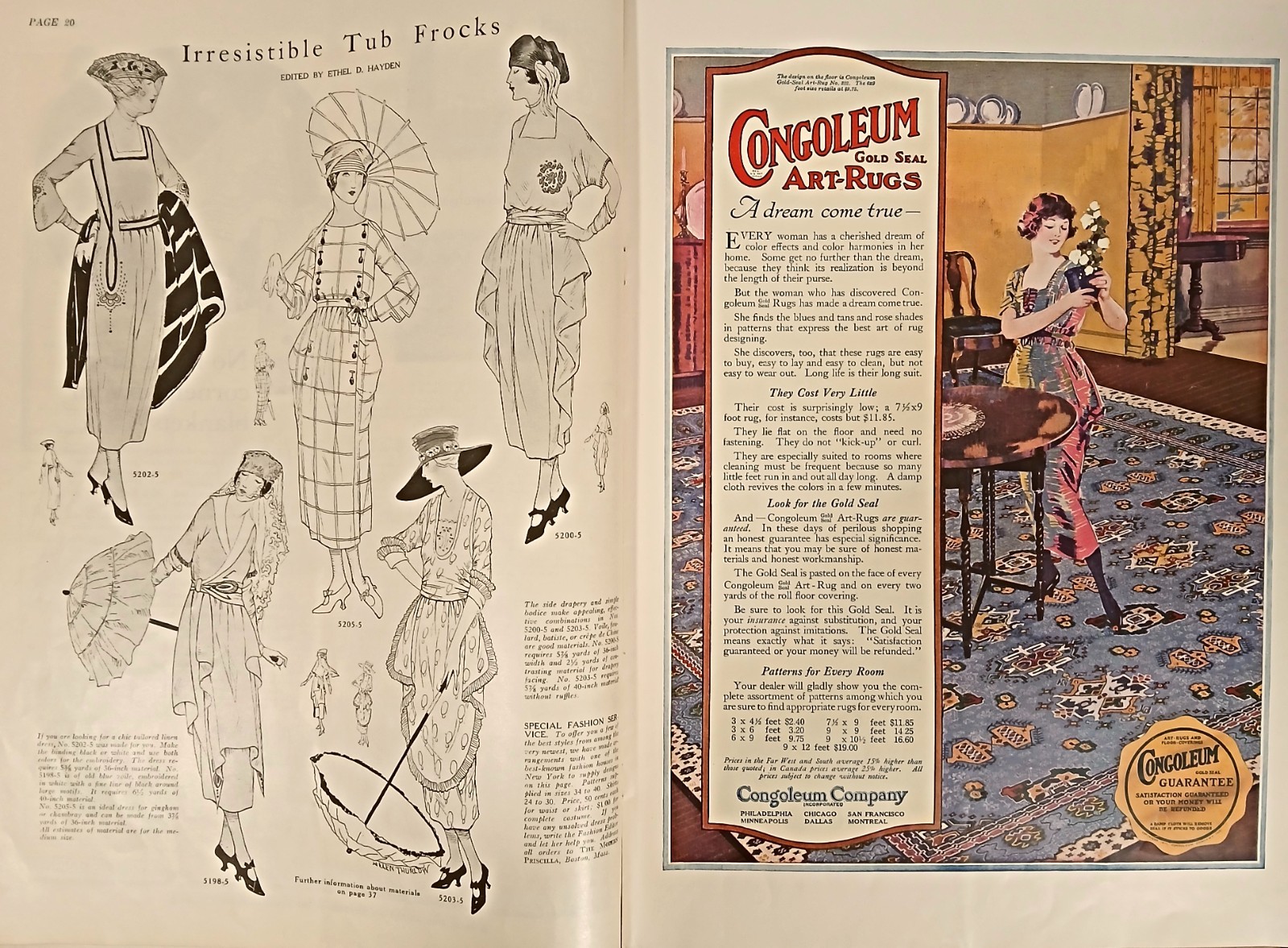 The Modern Priscilla, May 1920, Antique Women’s Magazine Needlework Fashions