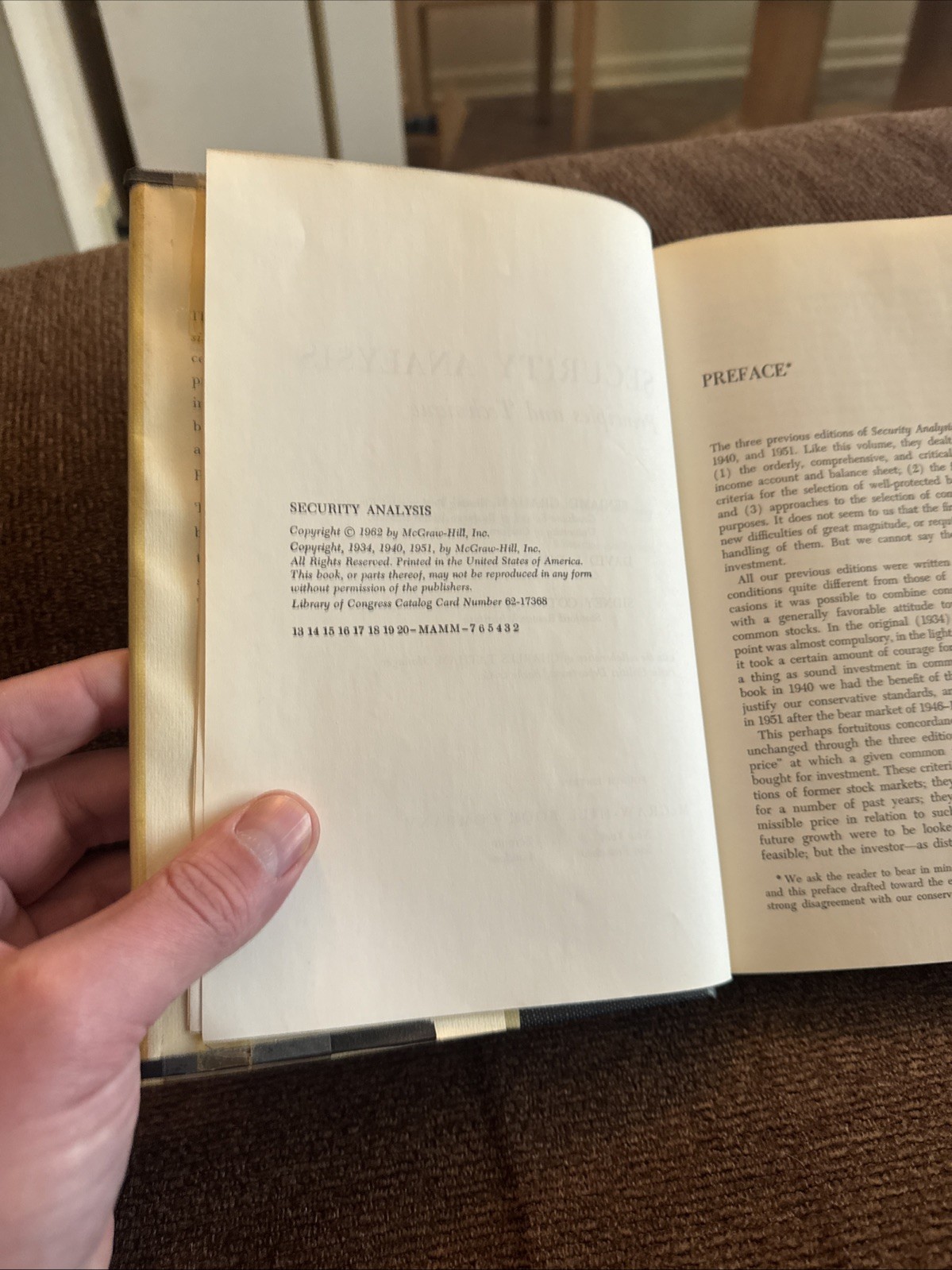 Security Analysis: Principles & Techniques 4th Edition 1962 Benjamin Graham