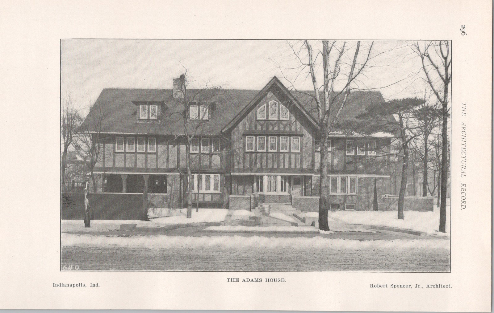 1906 * Adams House Indianapolis IN Robert Spencer Jr Architect Demolished