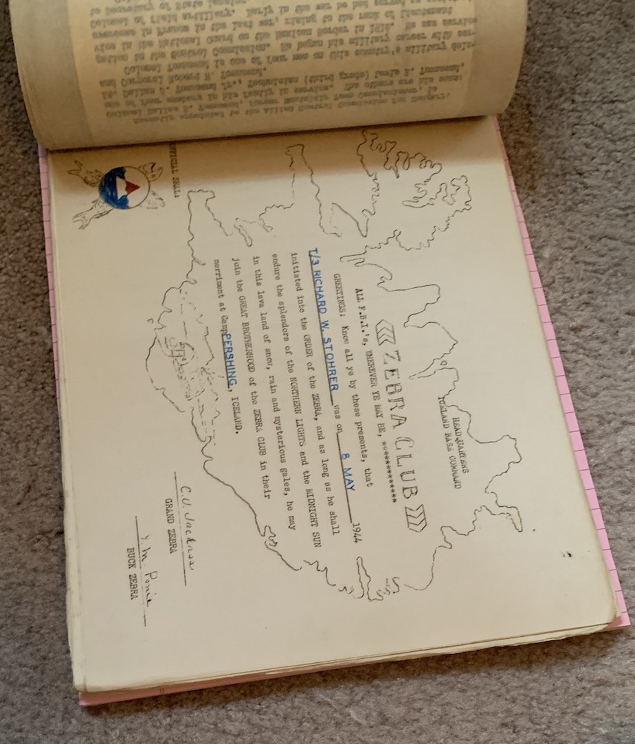 WW2 ICELAND BASE COMMAND HEADQUARTERS ZEBRA CLUB EPHEMERA MILITARY WAR LETTERS