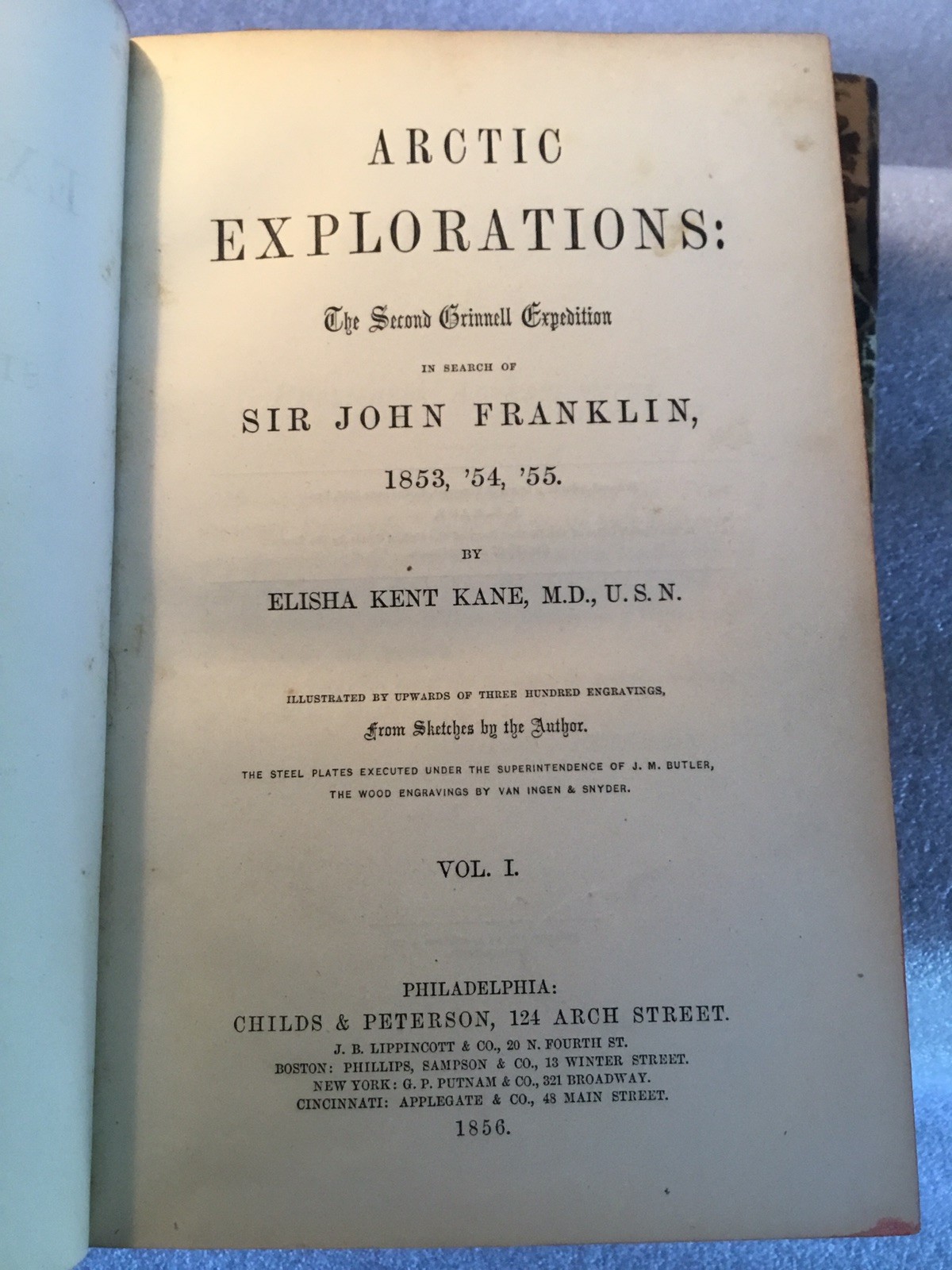 ARCTIC EXPLORATIONS KANE 2ND GRINNELL EXPEDITION 1856 1ST EDITION 2 VOL LEATHER