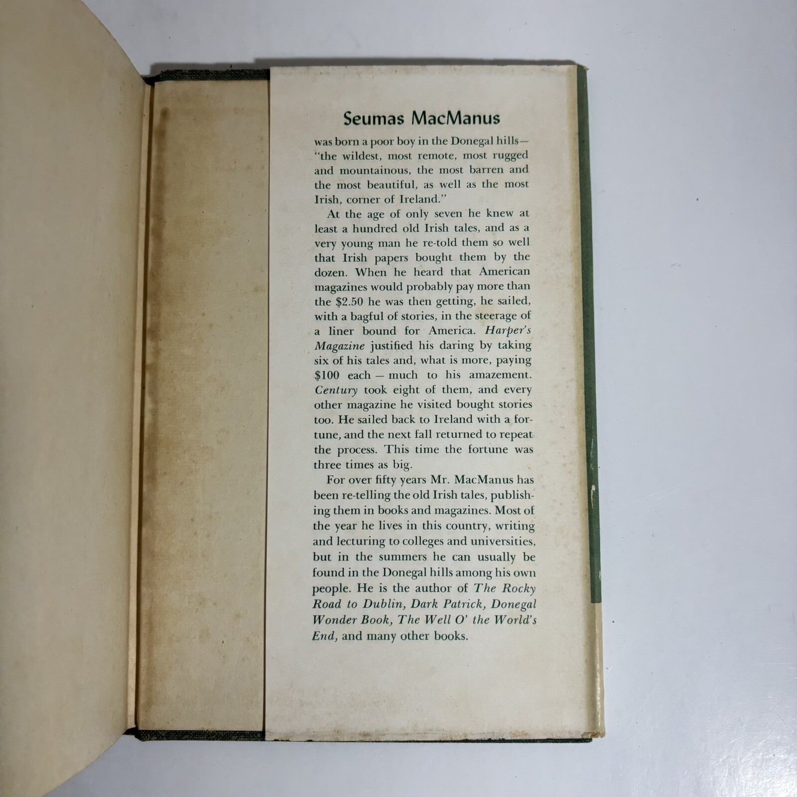 Heavy Hangs The Golden Grain, by Seumas MacManus, 1950 HC DJ, 1st printing B3