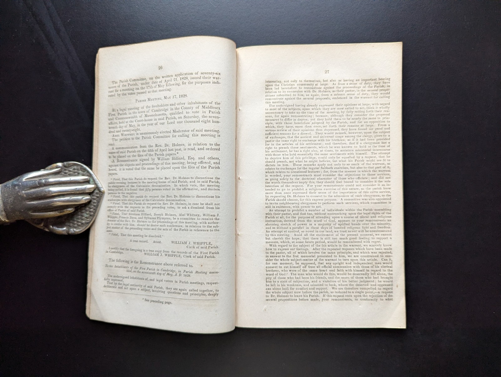 First Parish Cambridge vs Rev Dr Holmes 1829 Church Controversy Rare Pamphlet