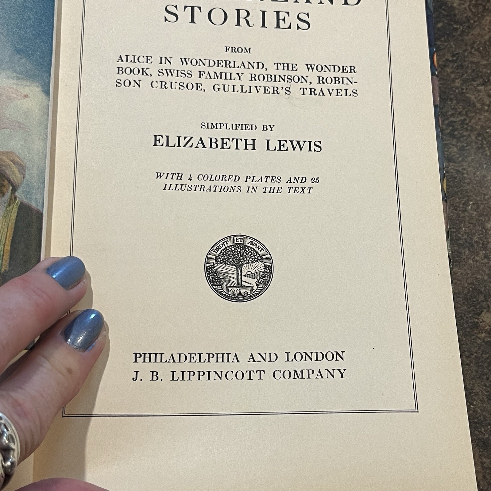 LIPPINCOTT’S Children’s CLASSICS Wonderland Stories Selected Rare Dust Jacket