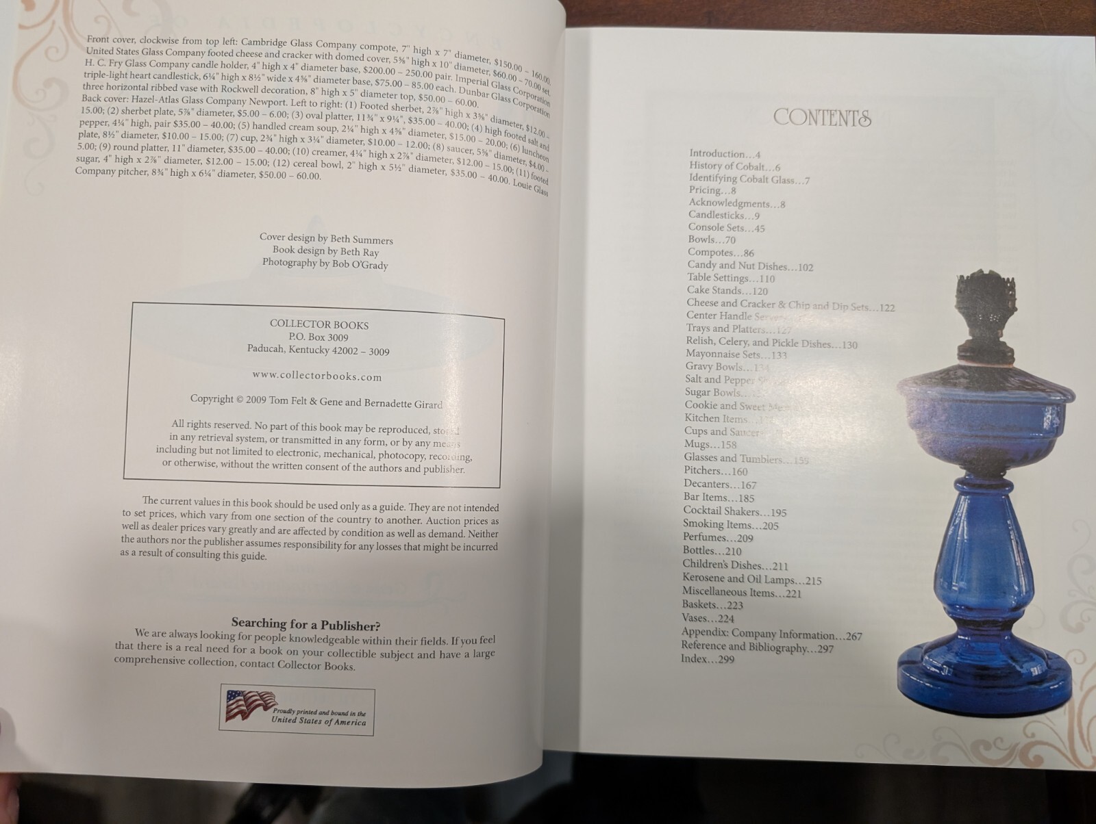 Encyclopedia of Cobalt Glass Identification & Values HC by Tom Felt Gene Girard