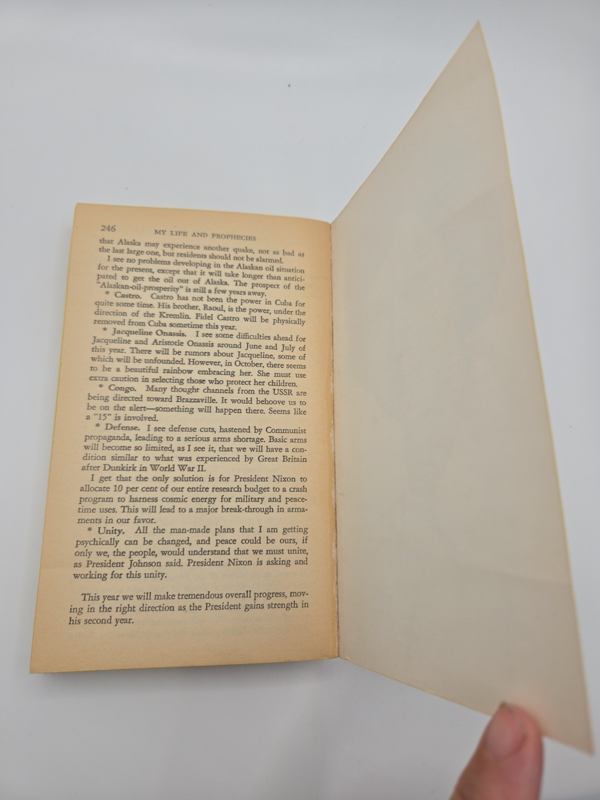 Jeane Dixon, Rene Noorbergen – My Life and Prophecies – 1970 – paperback