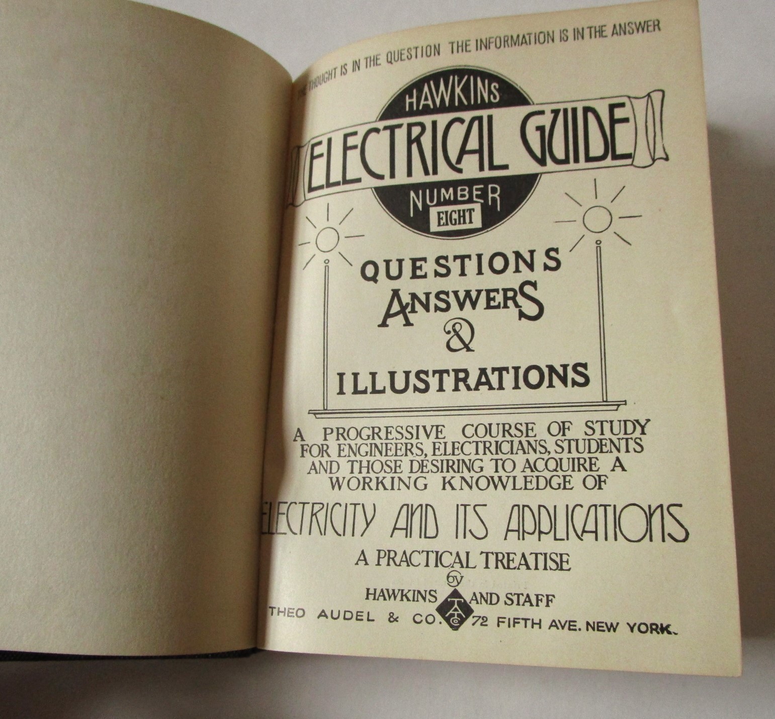 Hawkins Electrical Guide #8 2nd (1917) Edition, 1923-24 Printing Theo Audel & Co