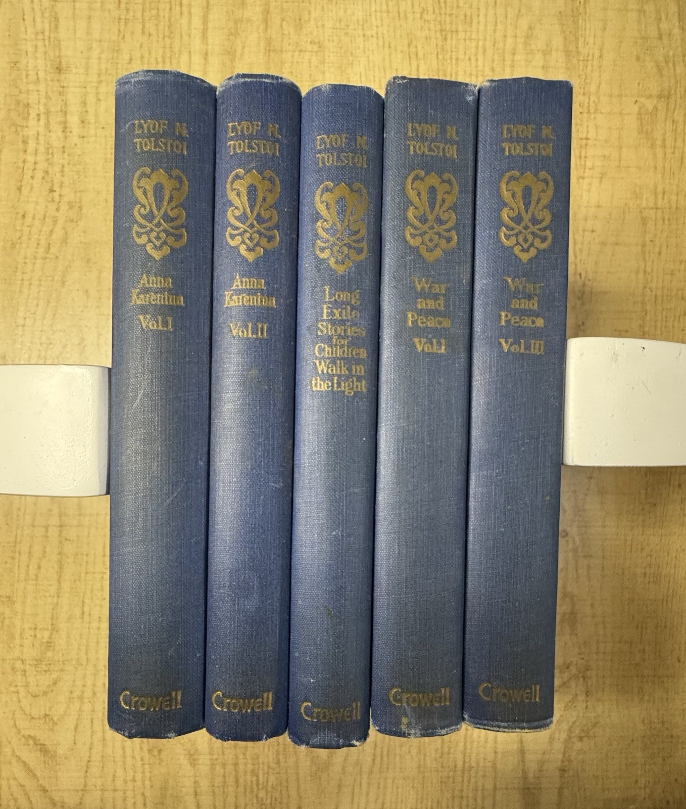 1927 Lyof N. Tolstoi RARE 5 Vol. Lot Incomplete Set War And Peace, Anna Karenina