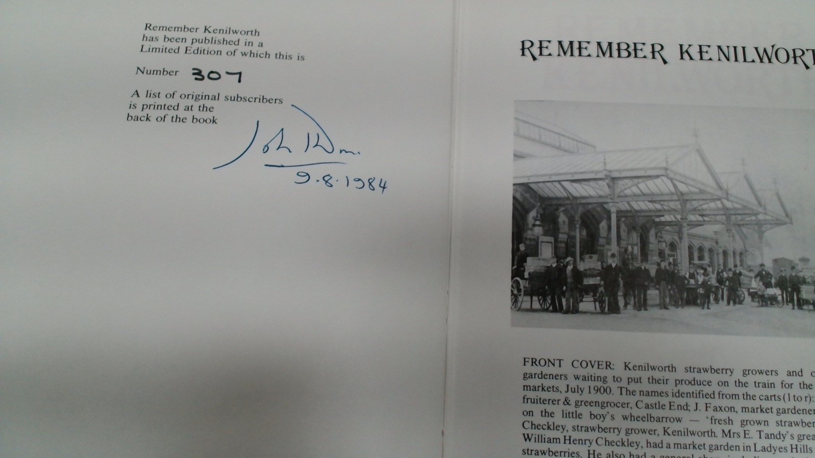 Remember Kenilworth (Signed.), Drew, John H., Quotes Ltd, 1984, H