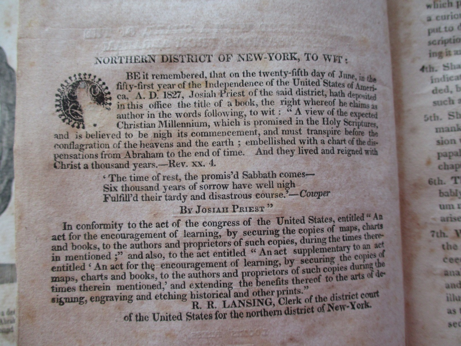 View of Expected Christian Millennium – Josiah Priest – 1831 Leather 10