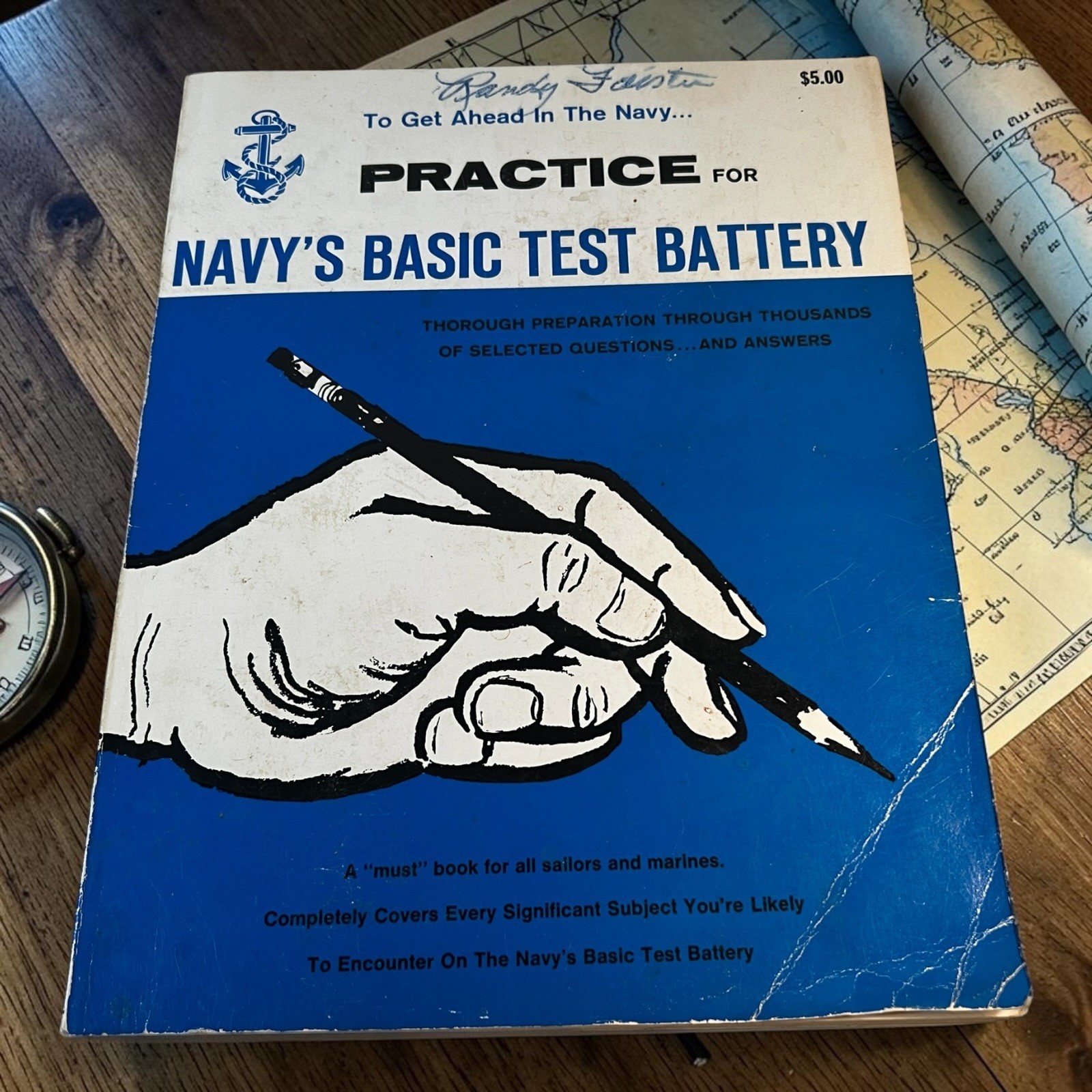 Vintage Navy Basic Test Battery ARCO Military Exam Book 1974