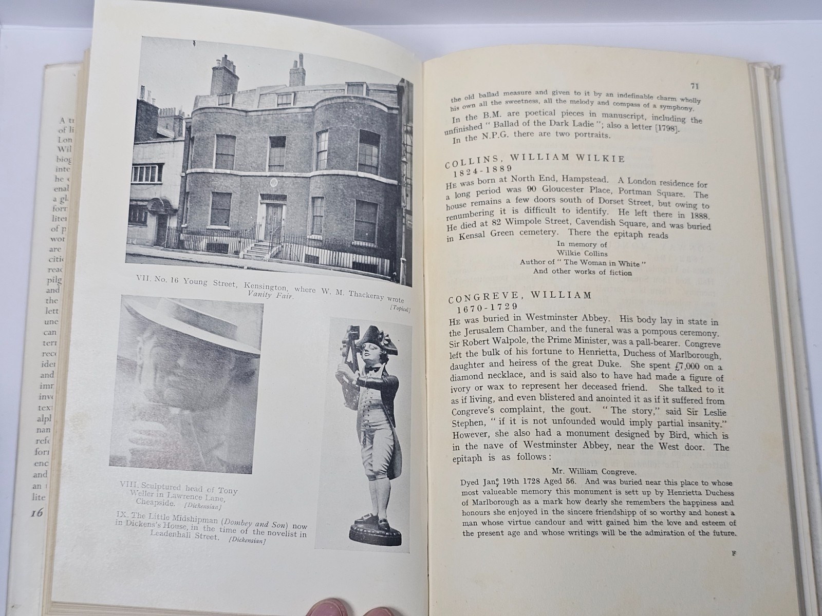 London for the Literary Pilgrim by William Kent & Vowles 1949 Hardcover