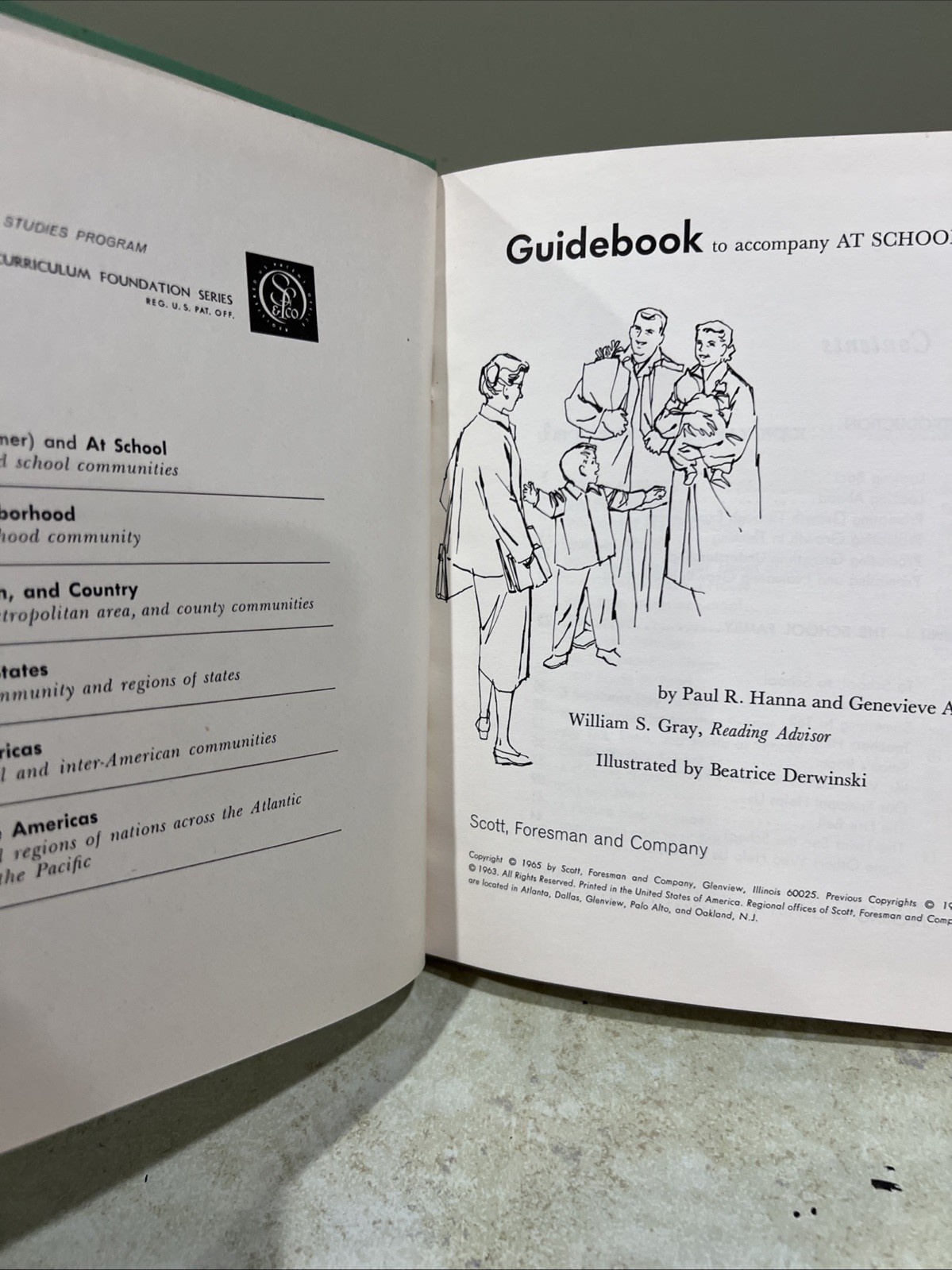 1965 At School, The Basic Social Studies Program, Teachers Edition, Hardcover