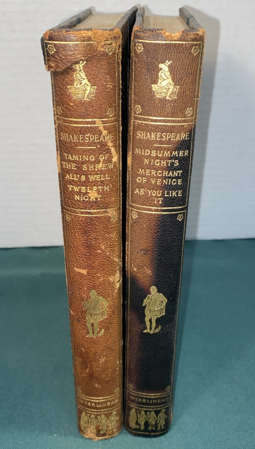 WORKS OF SHAKESPEARE v.3 & v..4 ~ (2) Antique Numbered Japanese Vellum Hardbacks