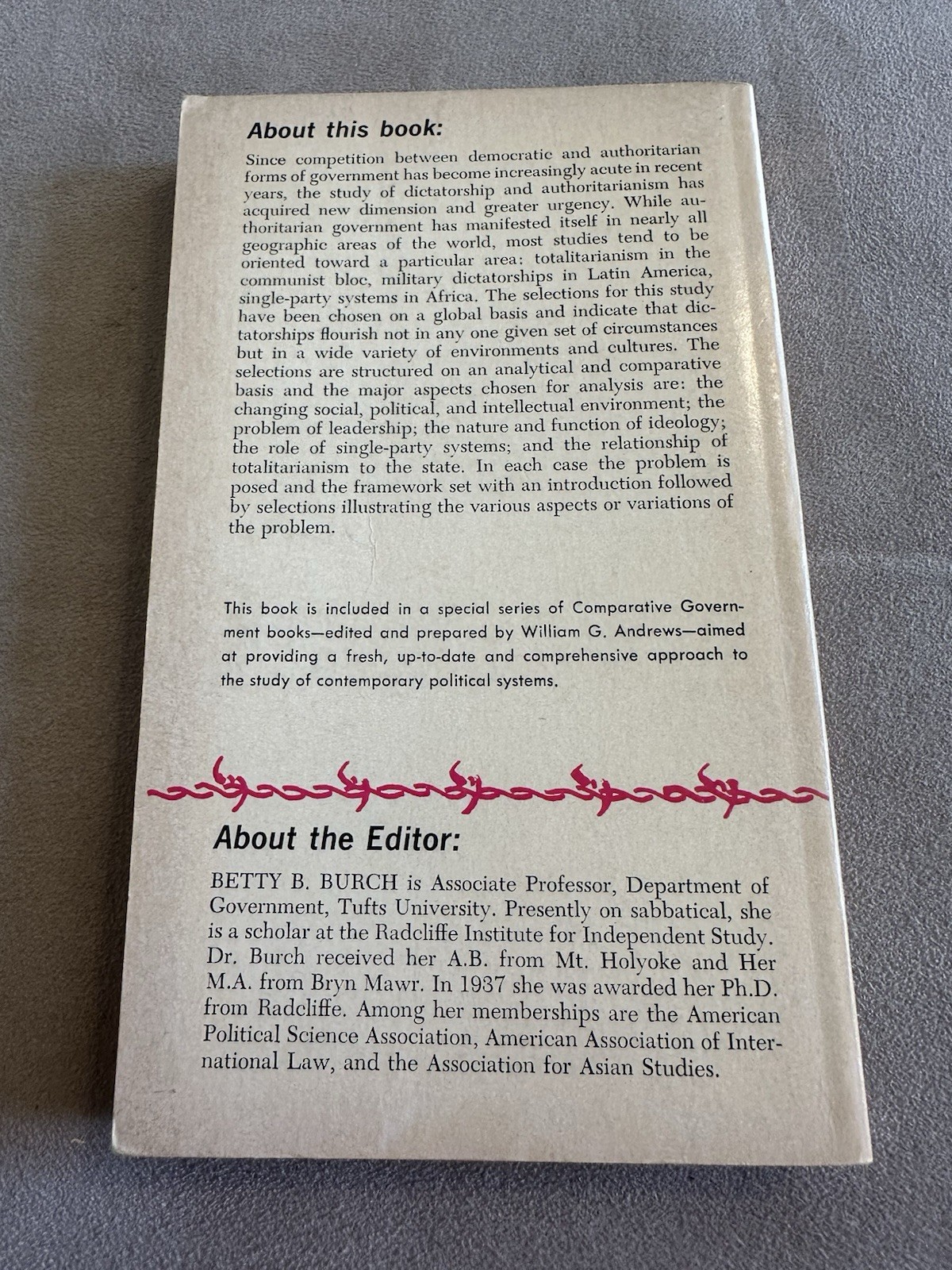 Dictatorship and Totalitarianism Betty Brand Burch D. Van Nostrand