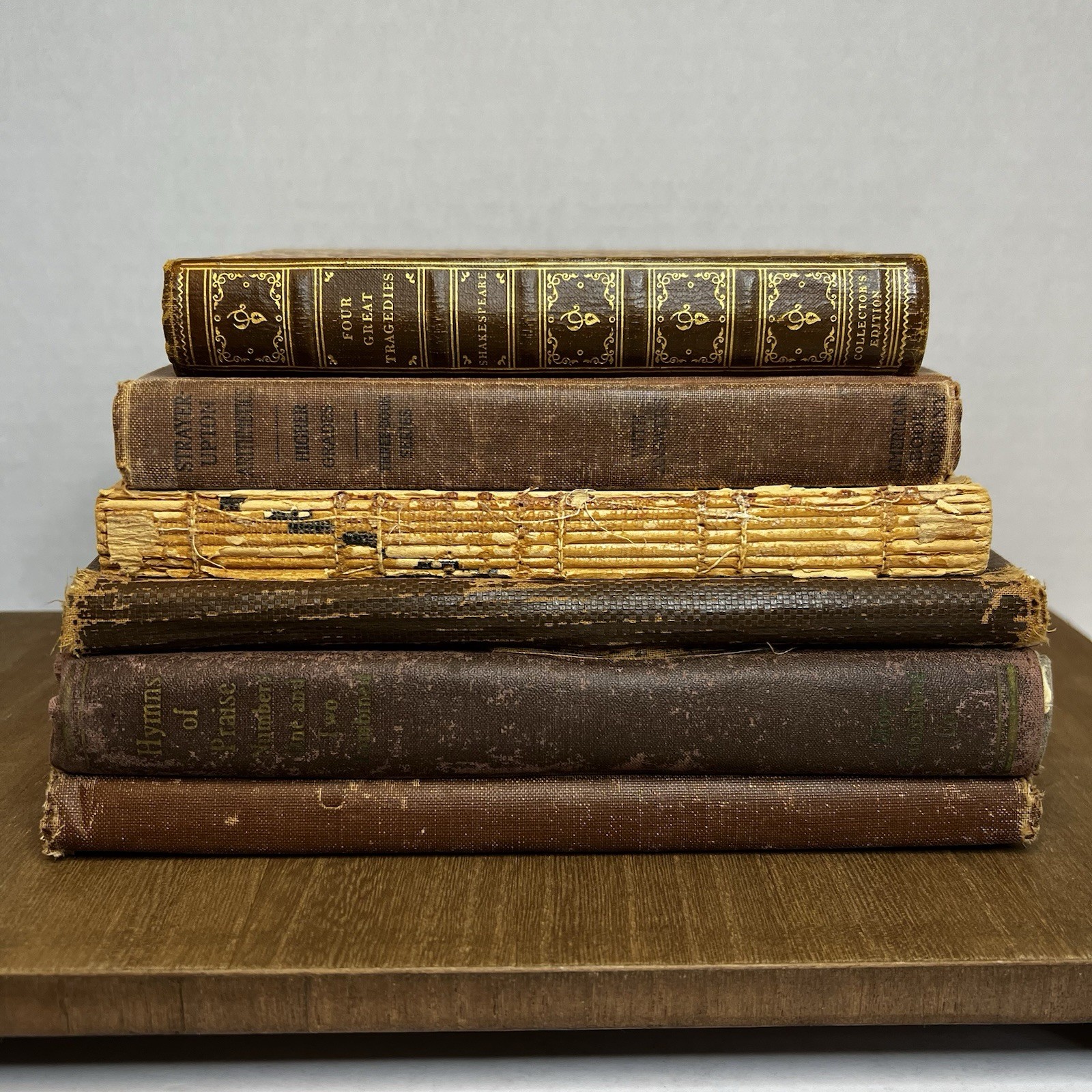 Old Vintage Book Lot | Unbound & Worn | Library Bookshelf Decor | Staging Prop