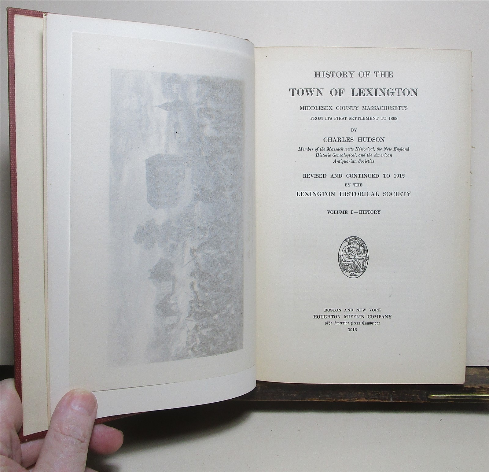 History of Lexington Massachusetts, 1913 2 vol. set with genealogy
