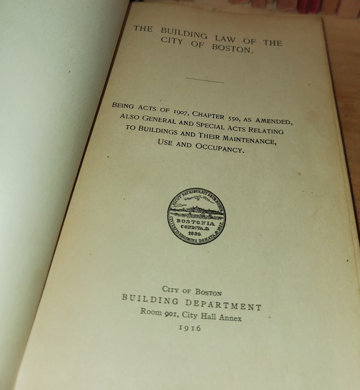 1916 The Building Law of the City of Boston Massachusetts MA History –