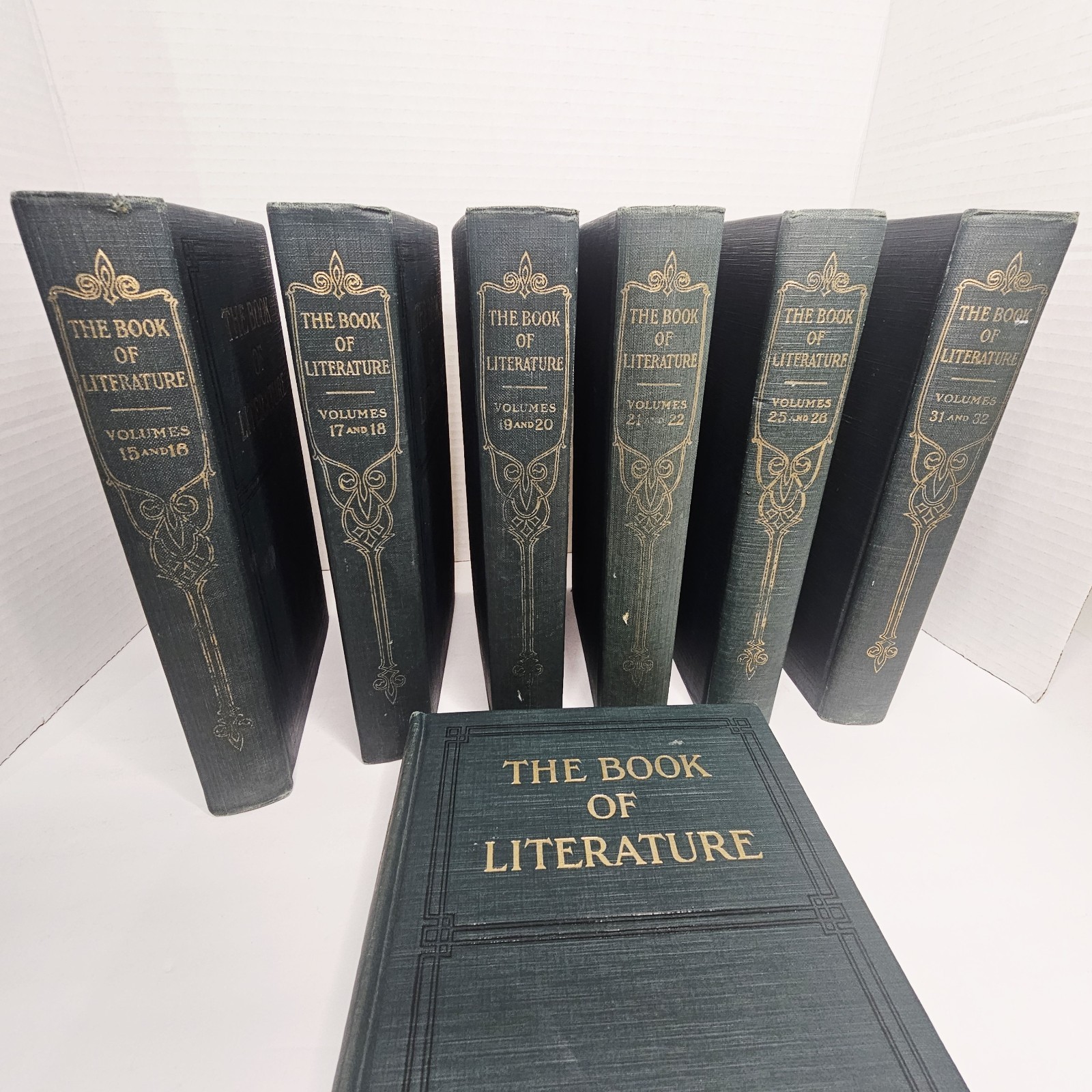 Vintage 1923 Grolier Society Book of Literature Set Of 7 Vol 13-22, 25-28, 31-32