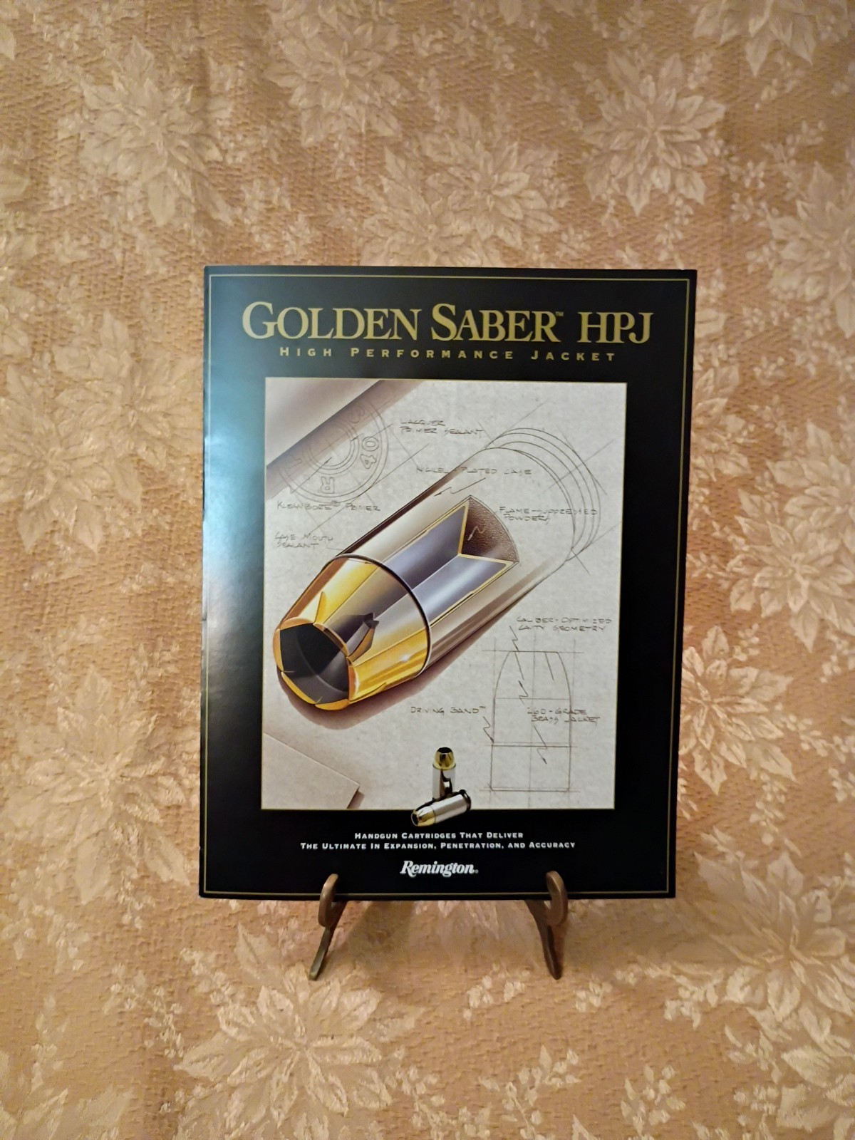 2005 Remington Golden Saber HPJ Handgun Ammo Cartridge Product Spec Sheet