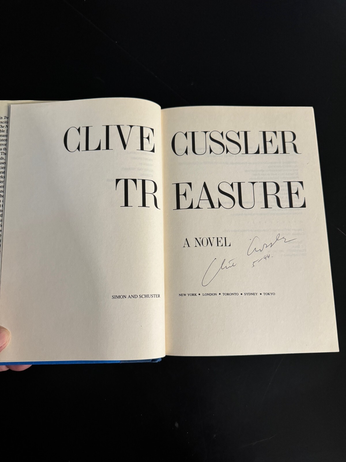 CLIVE CUSSLER – Cyclops Treasure-SIGNED 1st printing-1986 1988 P2