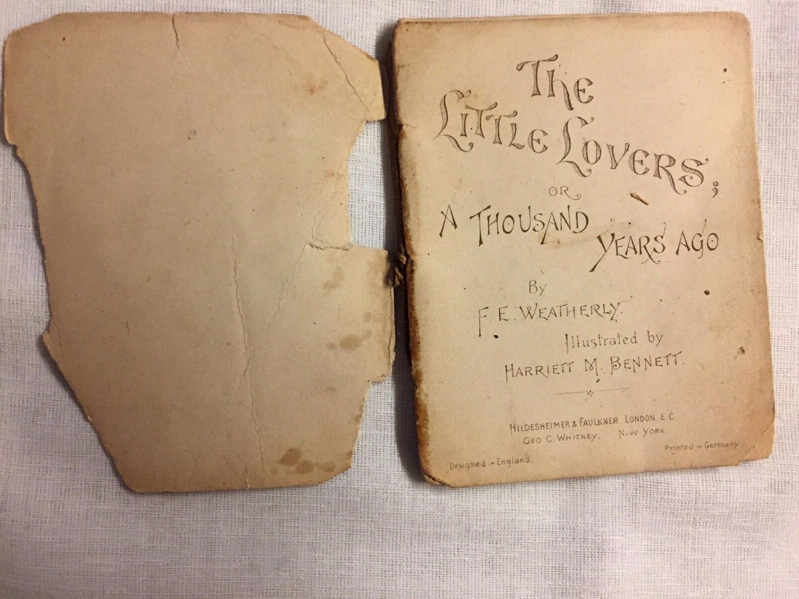 ANTIQUE COPY OF „THE LITTLE LOVERS“ by FRED E. WEATHERLY, ILLUSTRATED
