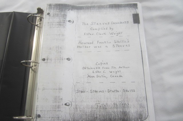 Three Ring Binder – The Stultz Family – 96 Pages – STIEF, STEEVES, STULTS
