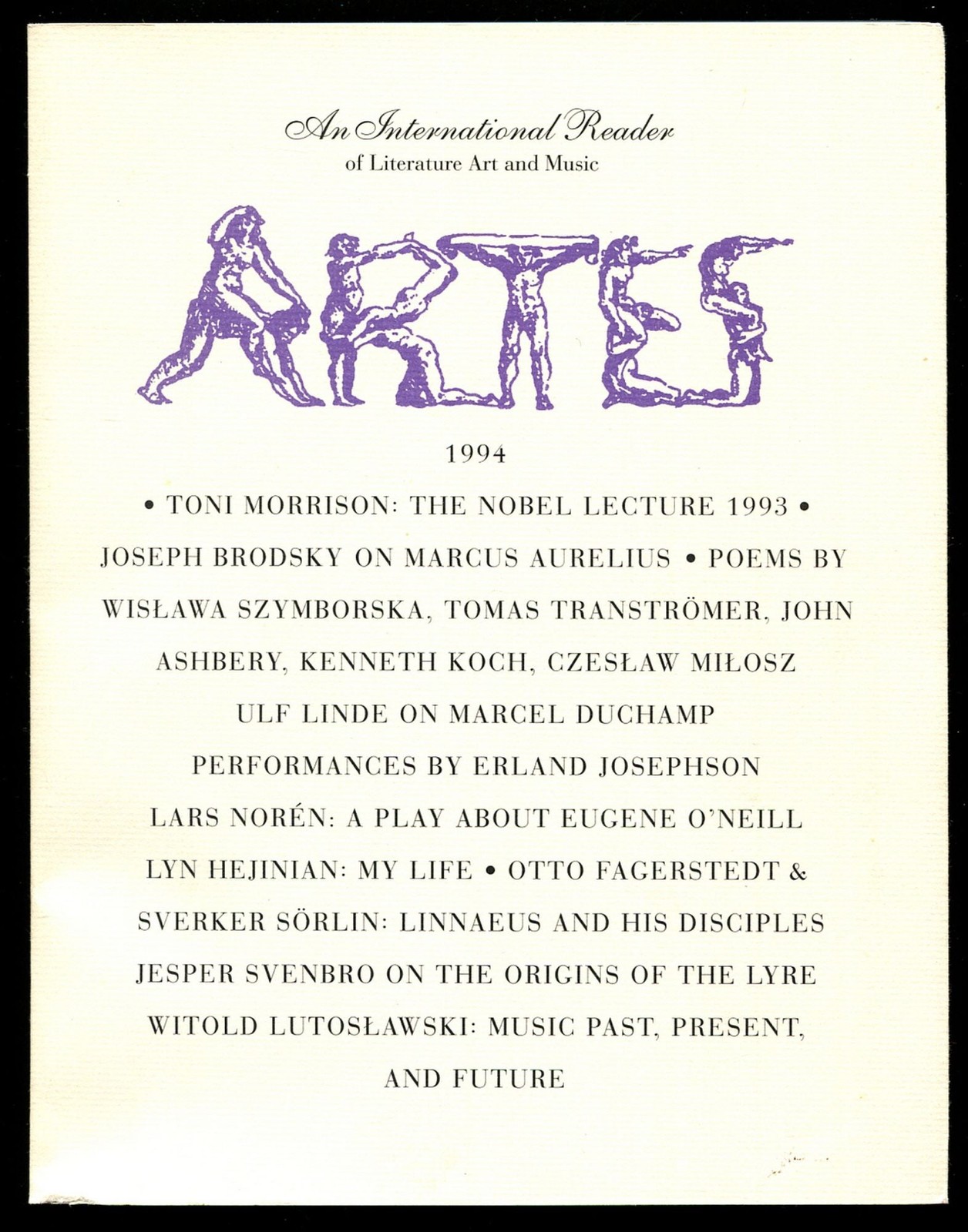 Toni MORRISON / Artes An International Reader of Literature Art and Music 1st ed