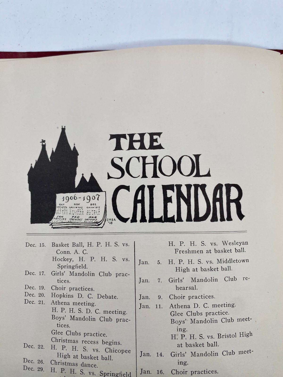 1906 Hartford CT Public High School The Chronicle Debating Club Newspaper