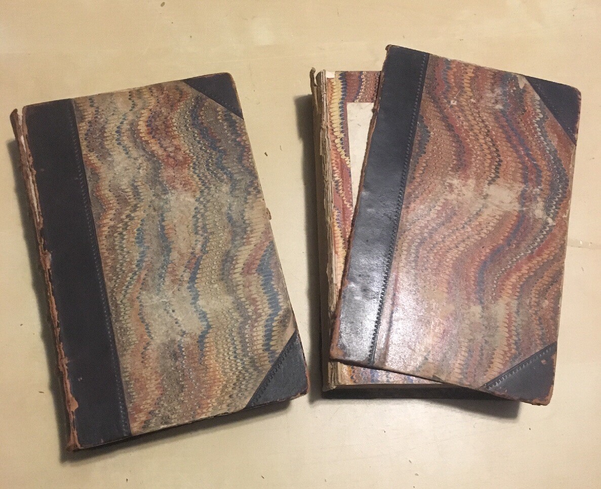 (1857) Maria Edgeworth MORAL TALES & HELEN Antique Victorian Gothic lot of 2
