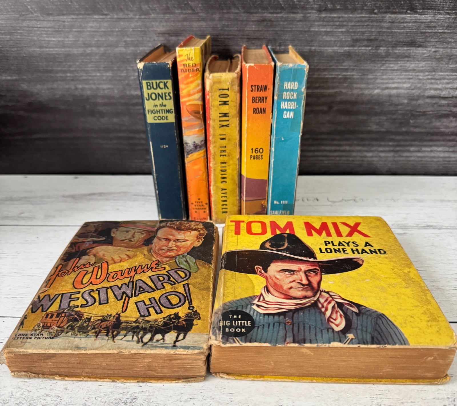 1930s Big Little Books Western Lot 7 Buck Jones Tom Mix Strawberry John Wayne