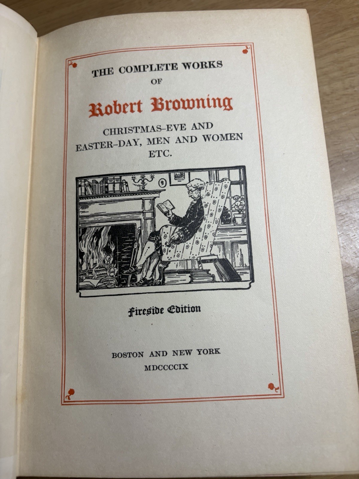 1899 Robert Browning Complete Works Vol II & IV Fireside Edition Houghton HC