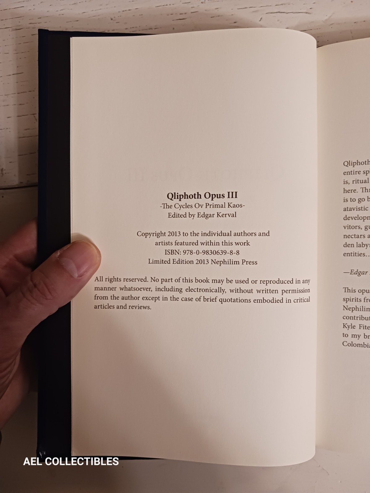 QLIPHOTH OPUS III Edgar Kerval & Various Nephilim Press 2013 Occult Magick VG+