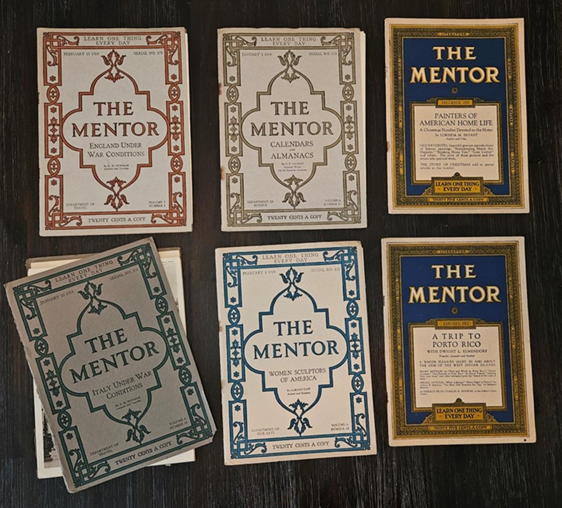 Lot 6 Vintage The Mentor Magazines 1919-1921 w/Lithographs History Art Science