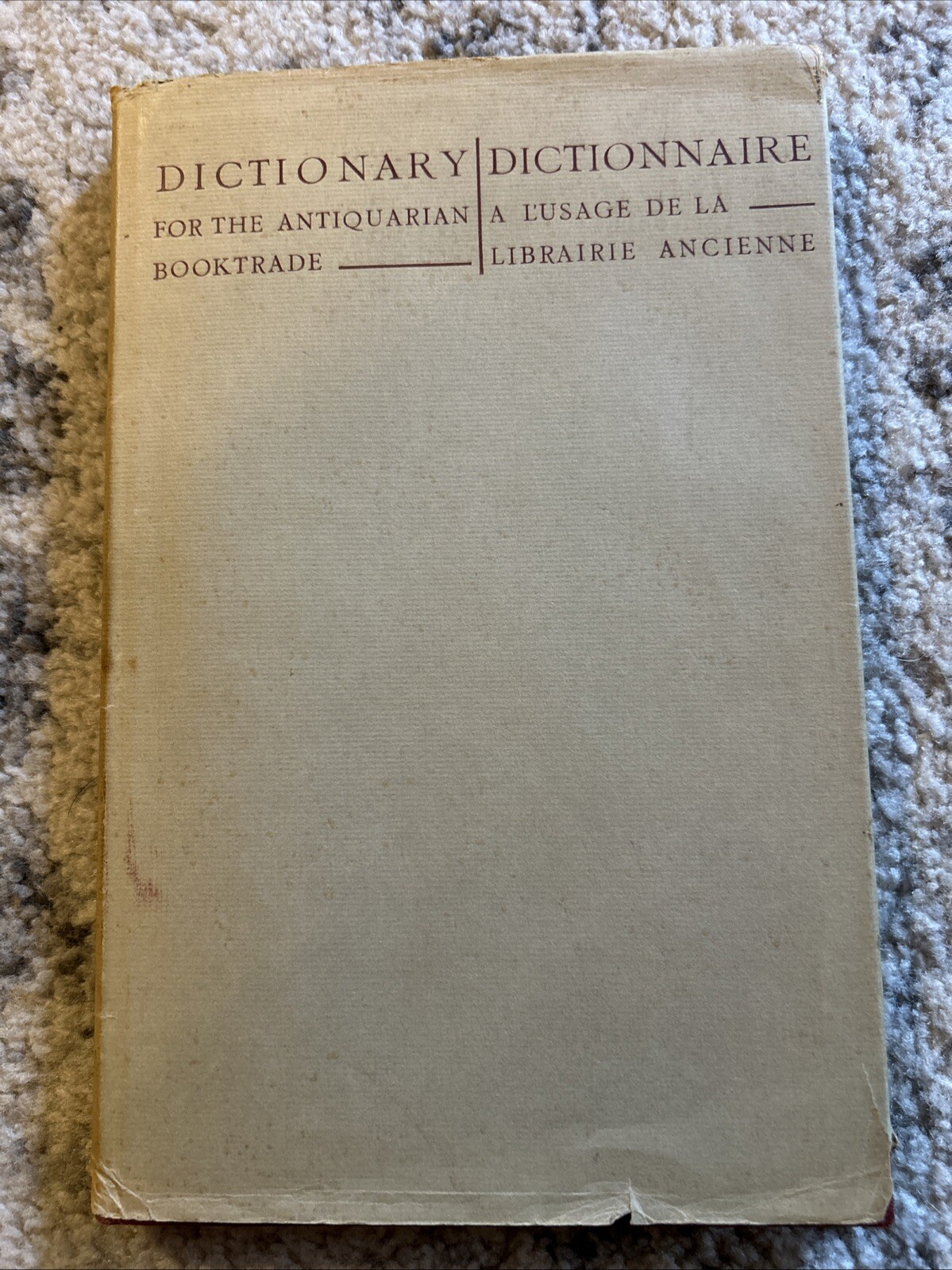 Antique French German Danish Spanish Italian English Dictionary Book Paris 1956?