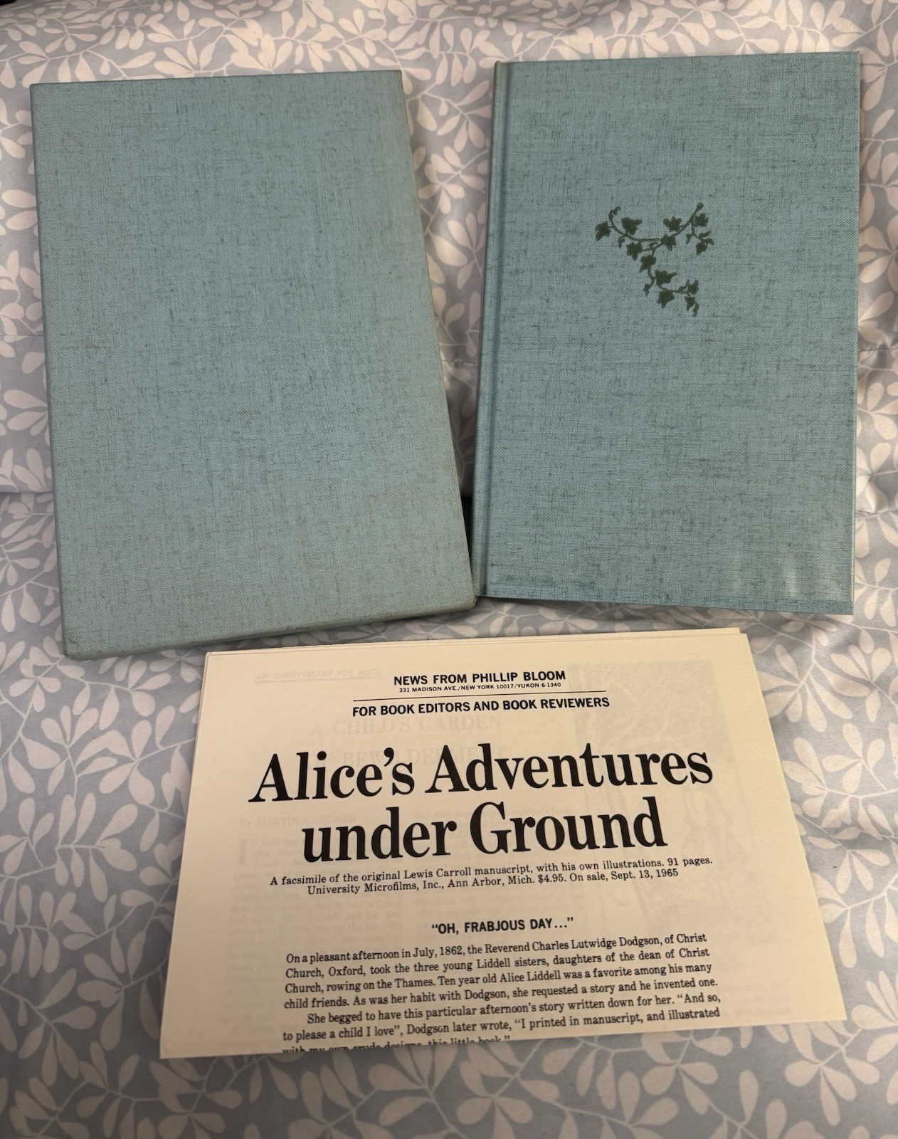 ALICE’S ADVENTURES UNDER GROUND – 1964 Facsimile of Original Manuscript slipcase