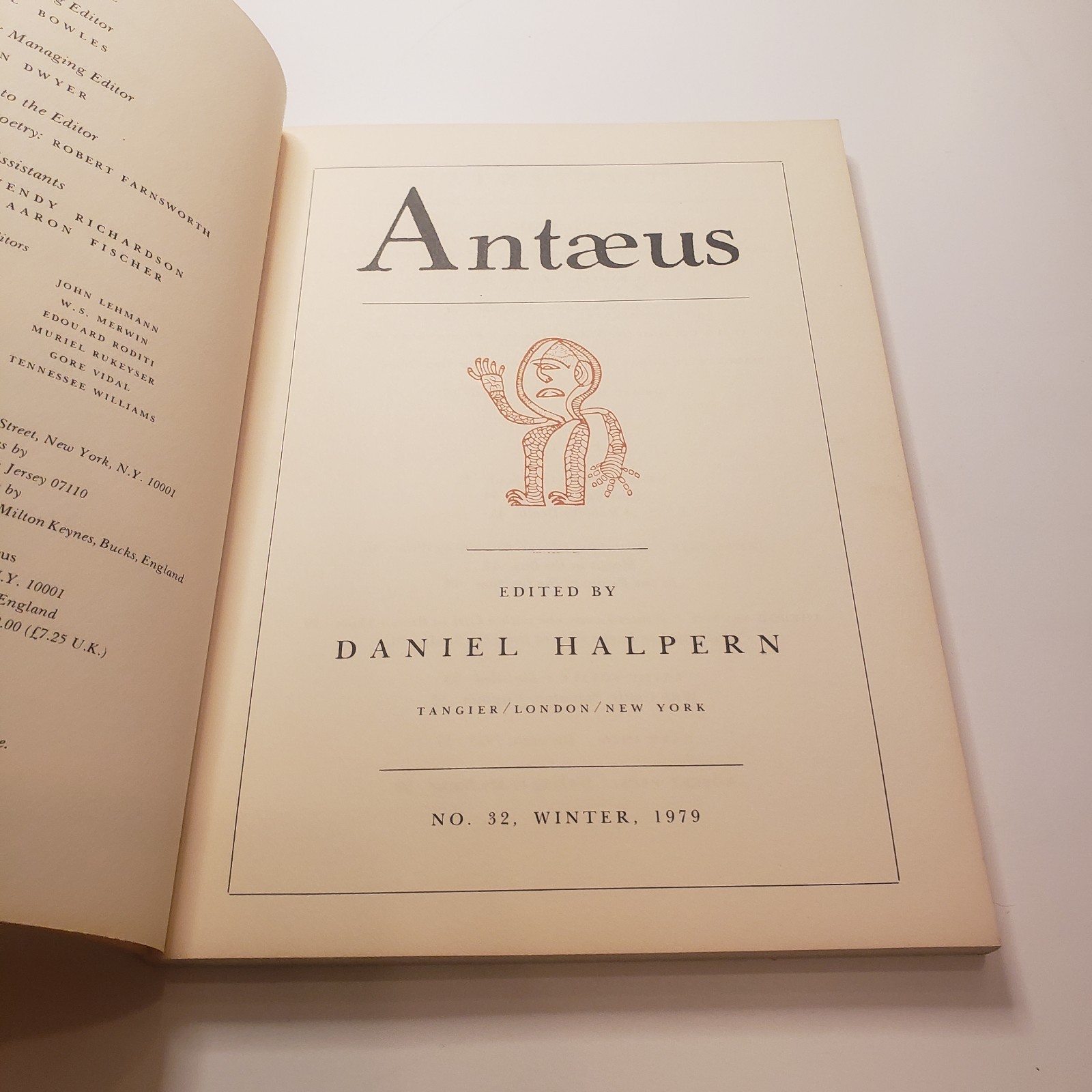 Antaeus No 32 Edited Daniel Halpern Winter 1979 Ecco Press Vtg Literary Magazine