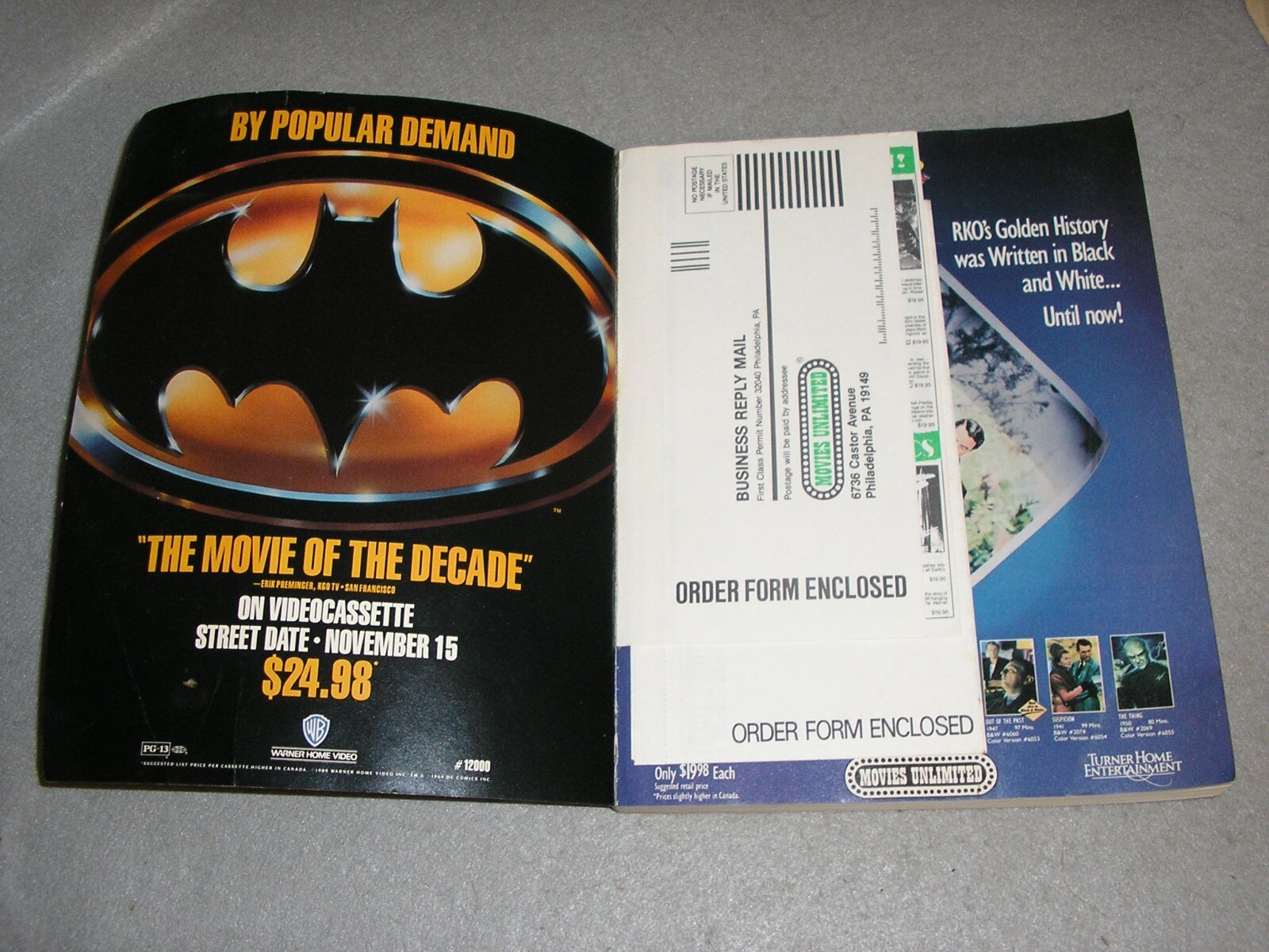Vintage VHS Movie Book Catalog Film Movies Video Tapes Unlimited 1990 Edition