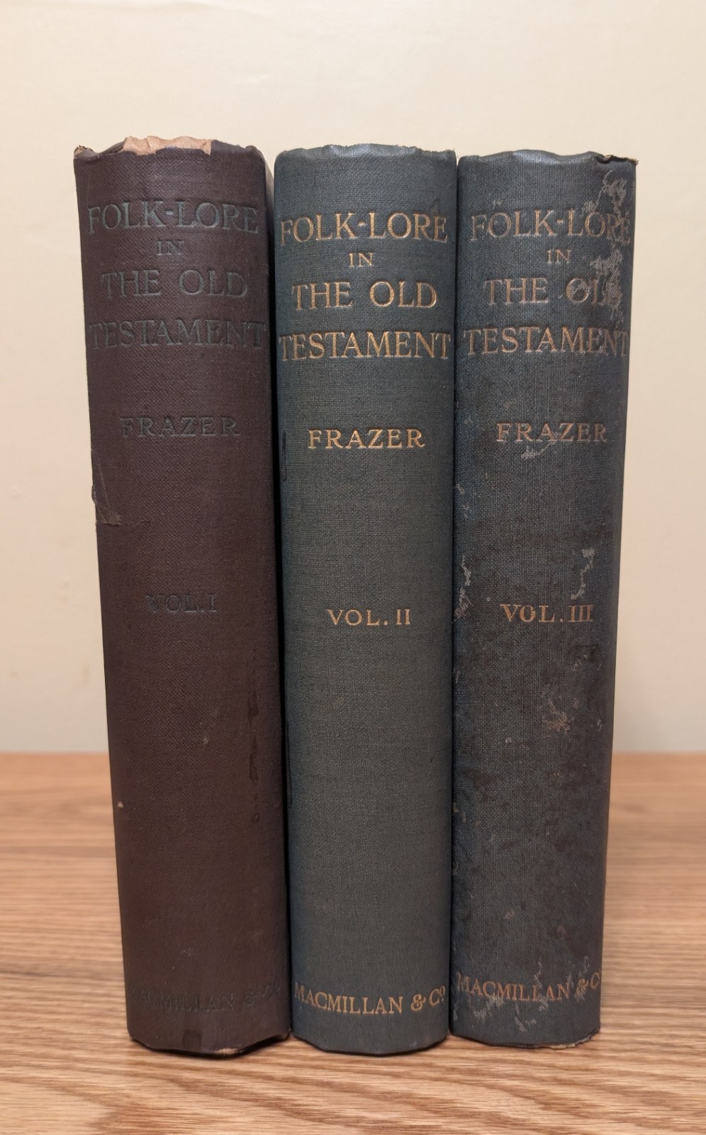 Frazer. 3 Vols. Folklore of The Old Testament Mythology Religion Theology HC
