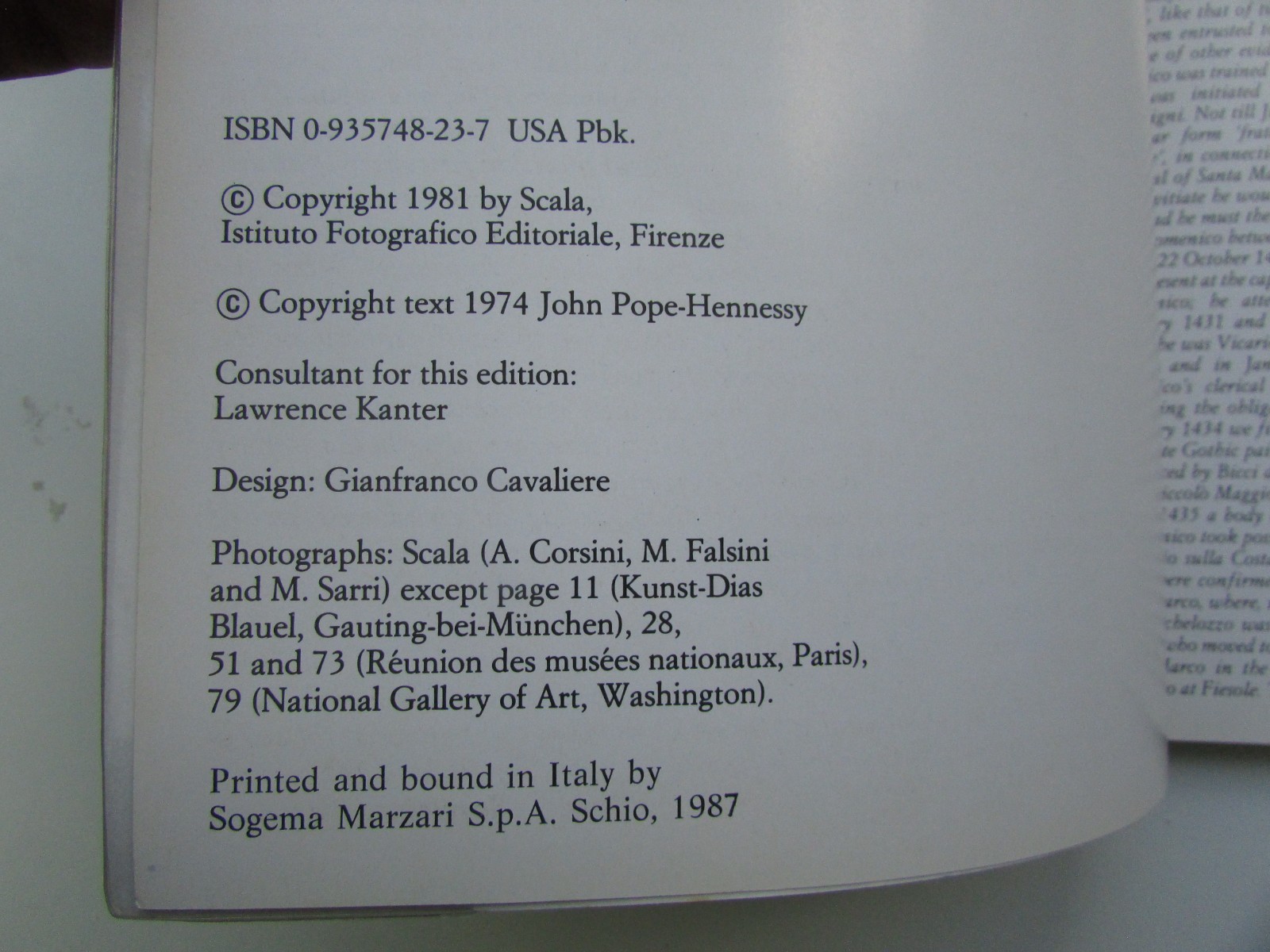 Angelico by John Pope-Hennessy 1987 Paperback book