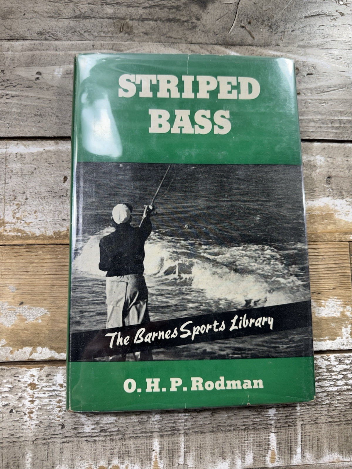 1947 Antique Fishing Book “Striped Bass” Dust Jacket, Illustrated