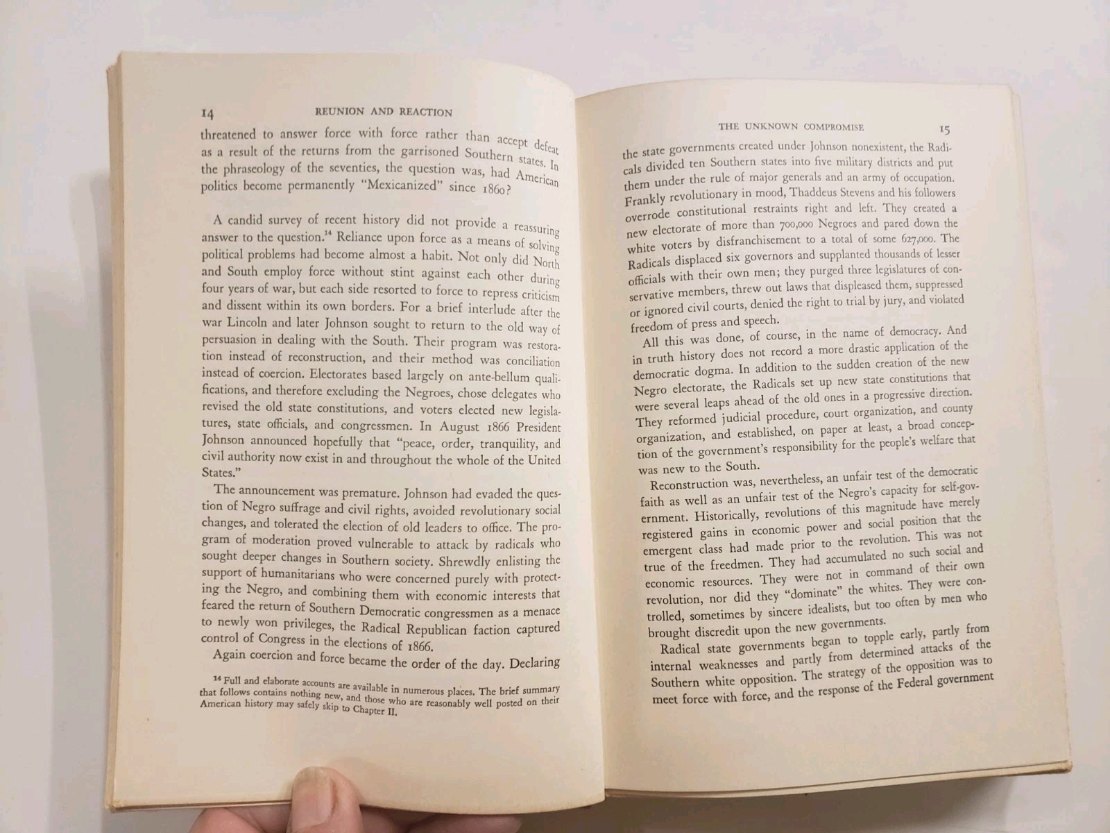 Reunion and Reaction The Compromise 1877 Reconstruction Woodward 1951 First Ed.