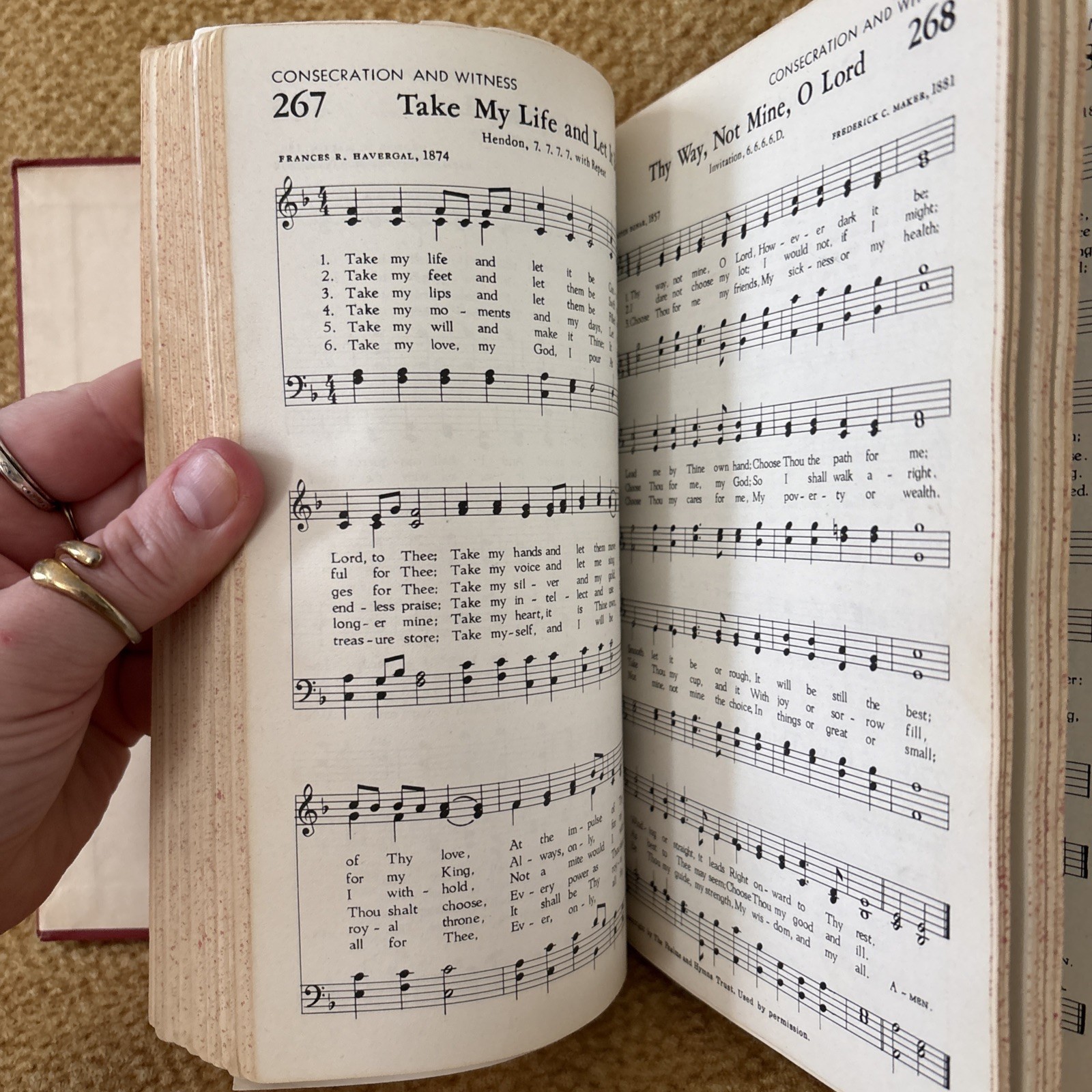 Vintage 1957 THE HYMNAL of The Evangelical United Brethren Church Hymns Red HB
