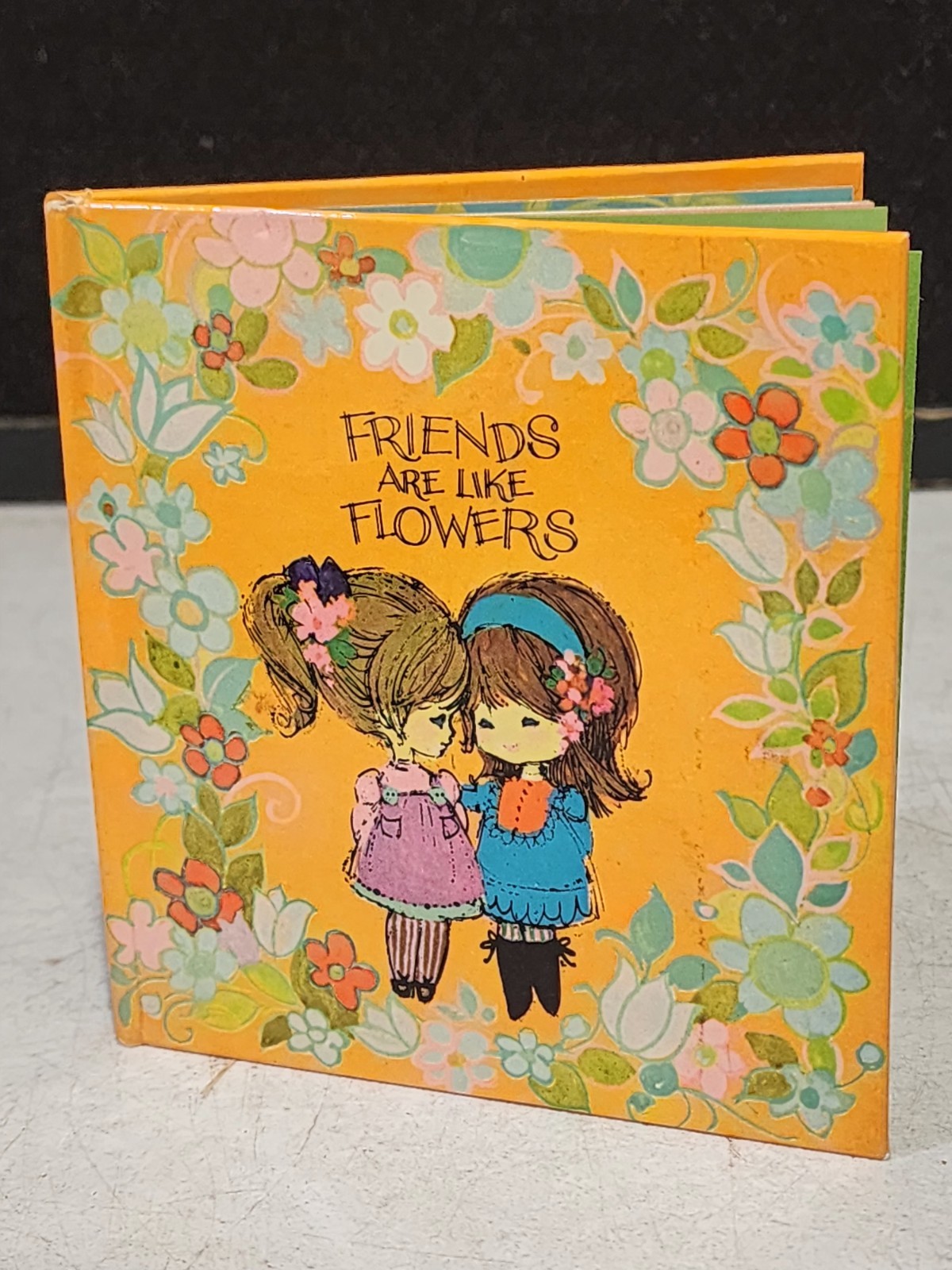 Vtg Friends Are Like Flowers American Greetings Sunbeam Library Mod Power Groovy