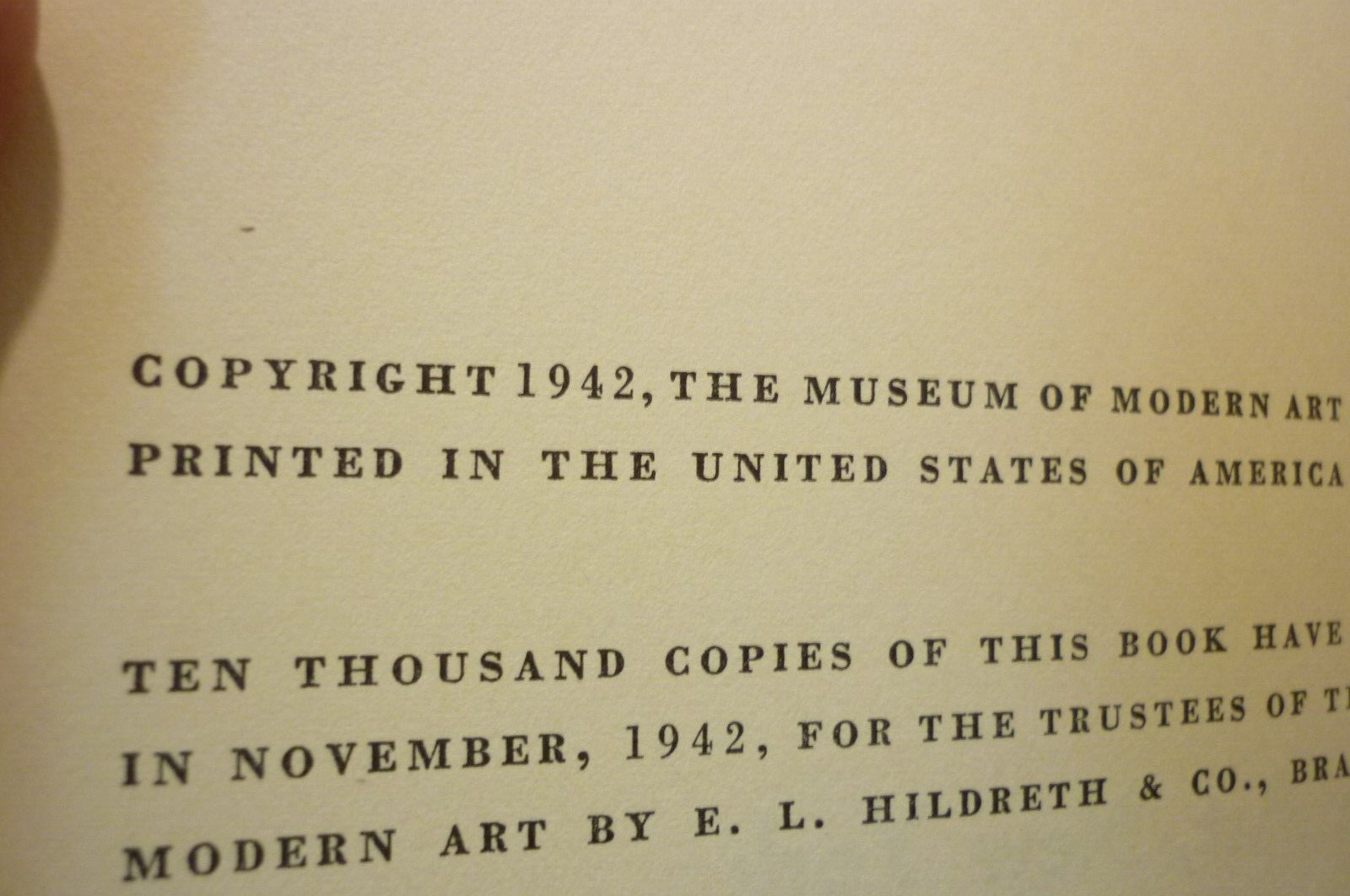 PAINTING & SCULPTURE IN THE MUSEUM OF MODERN ART 1942