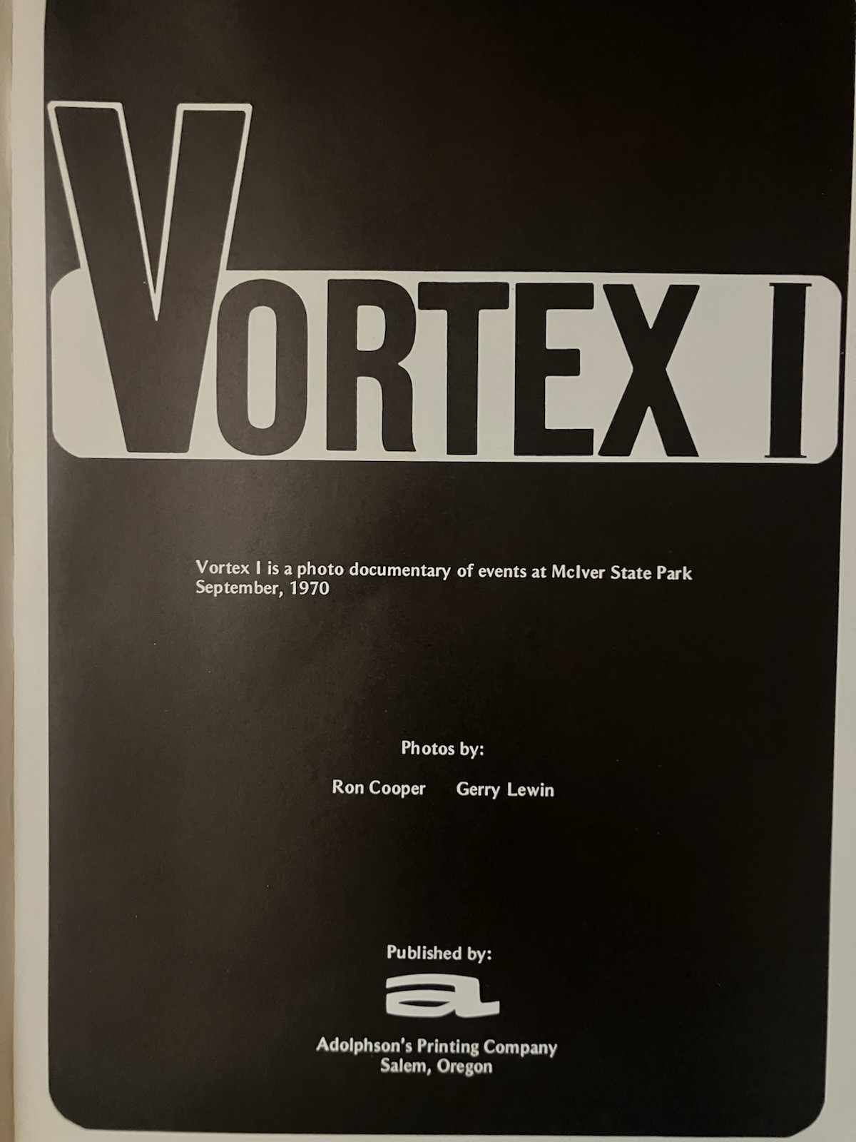 VORTEX I Milo McIver State Park Oregon Hippie Festival Photo Book 1970s Rare