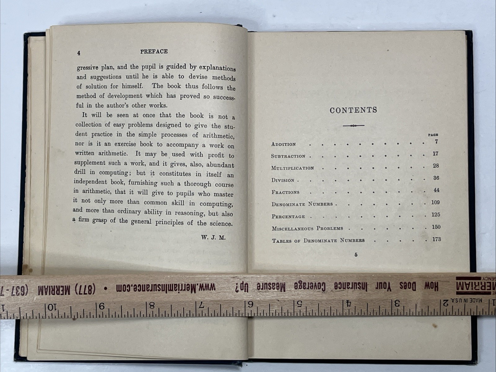 1897 Mental Arithmetic by W.J. Milne Hardcover American Book Company